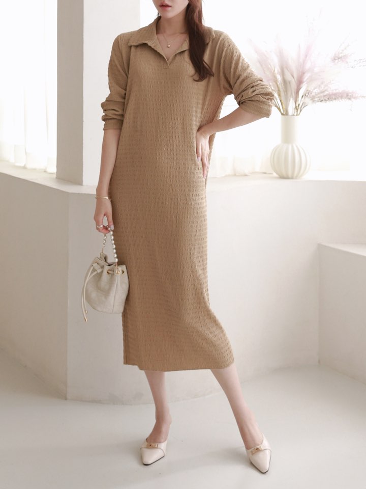 スキッパーリンクルストレートワンピース | 詳細画像10