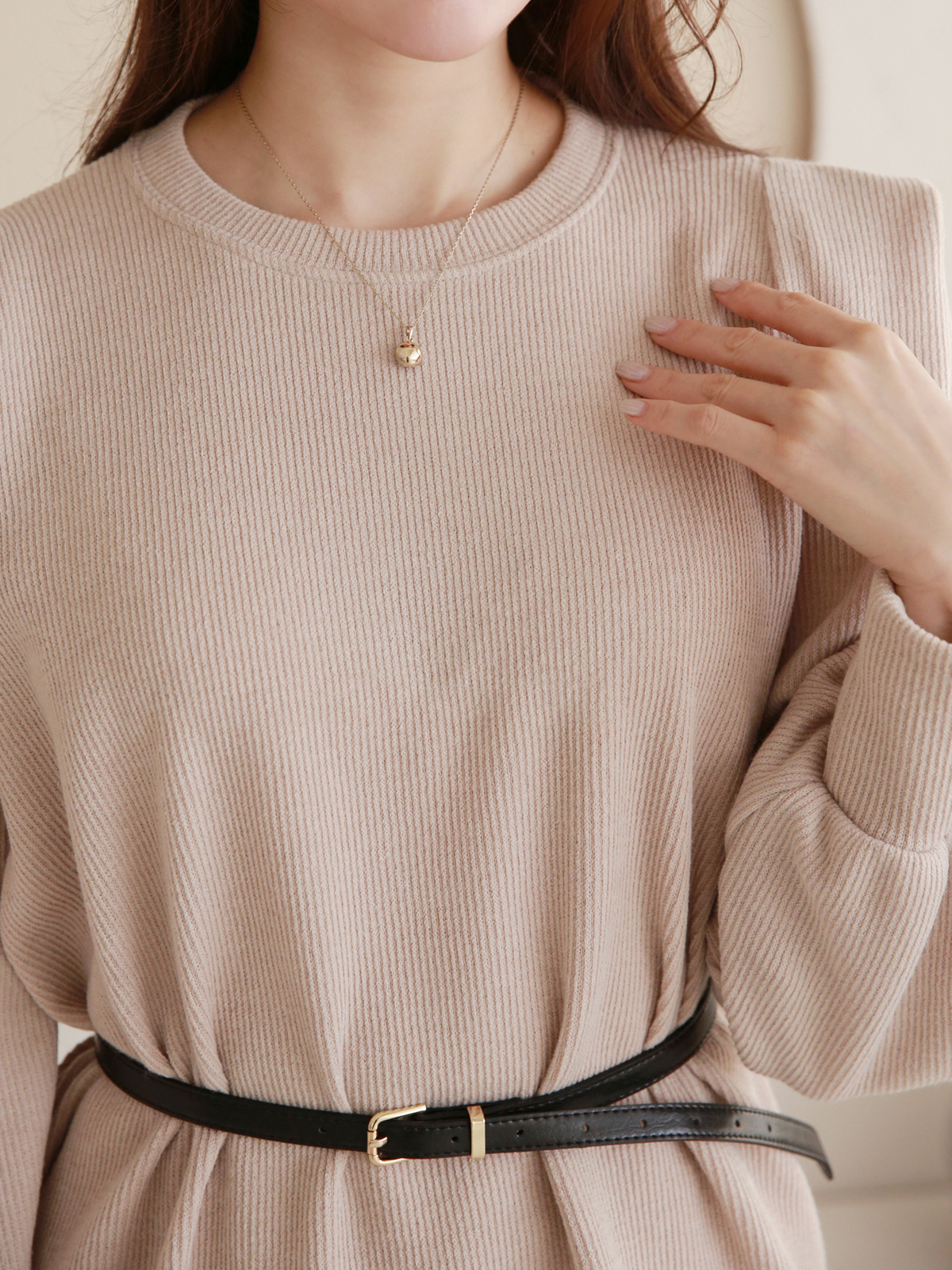 ベルト付パワショルスリットスウェット&ワイドパンツSET | 詳細画像11