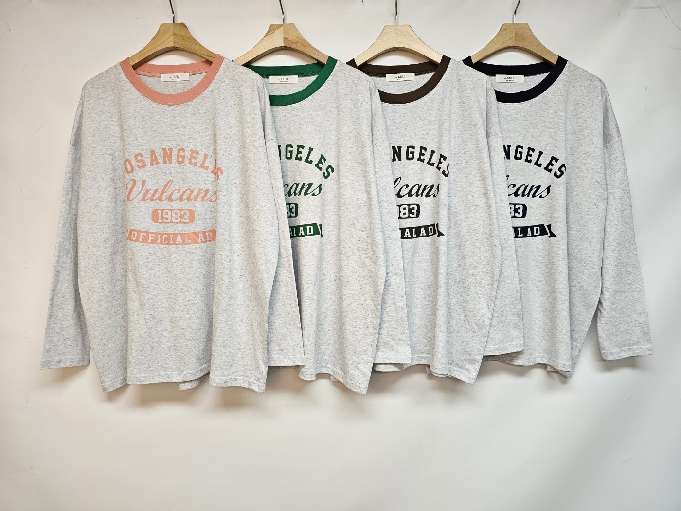 LOS ANGELES配色ネック長袖Tシャツ | 詳細画像15