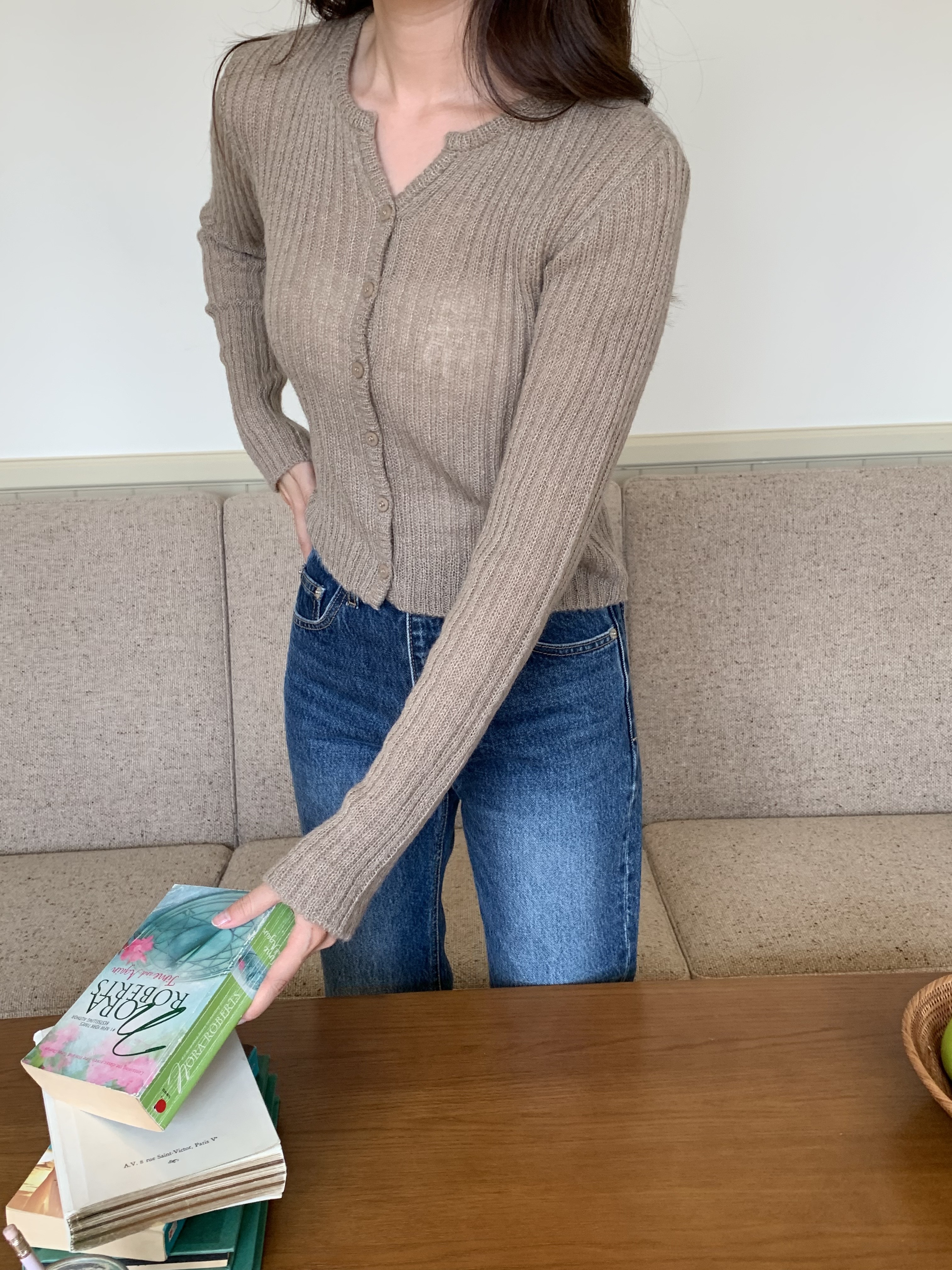 モヘア混キーネックリブカーディガン | 詳細画像17