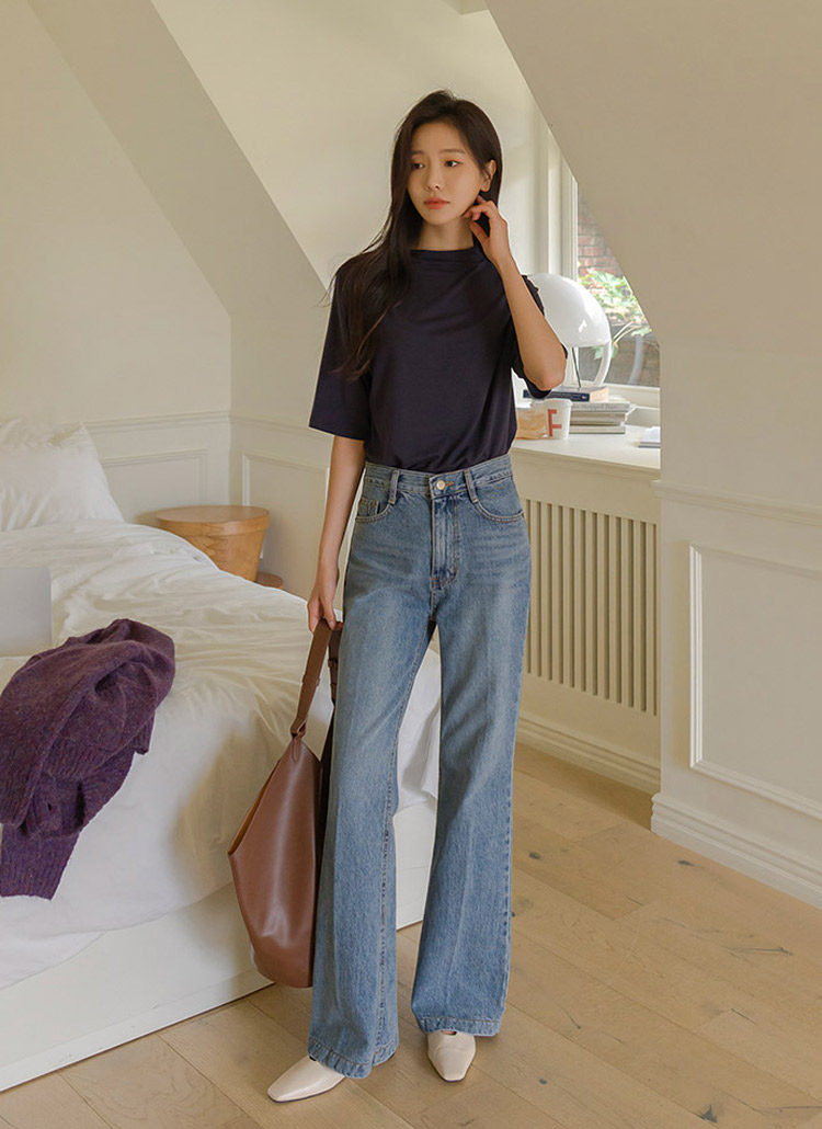 ハイウエストフレアデニムパンツ ジーンズ デニム デニムパンツ high waist flare denim（ハイ
