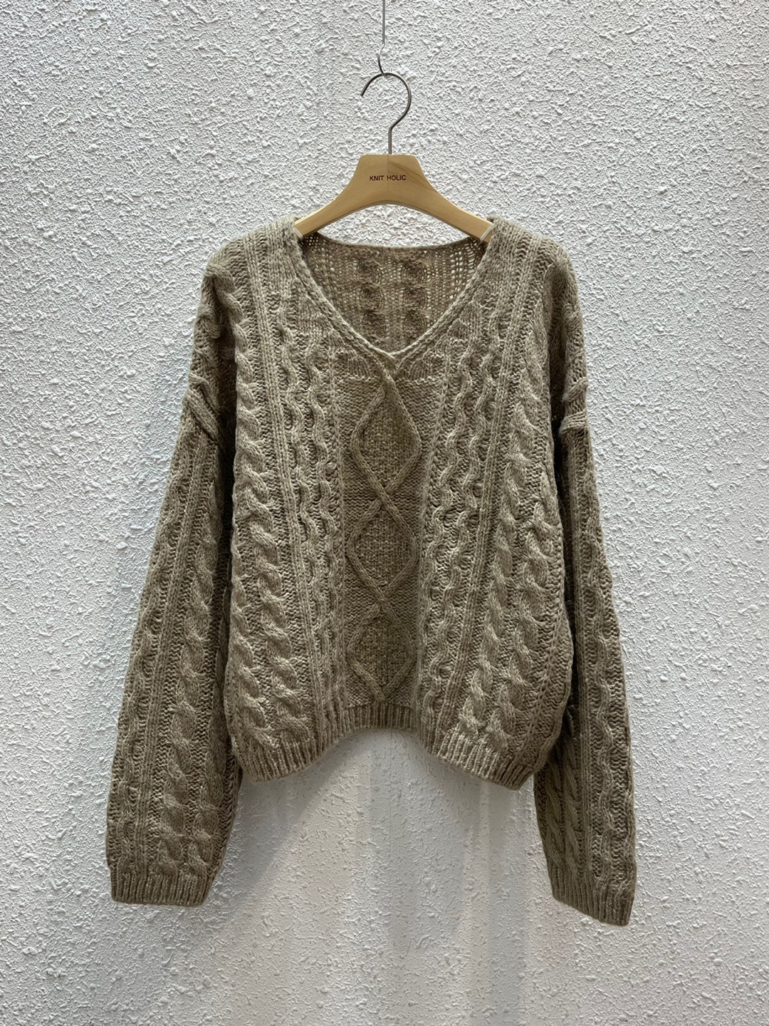 モヘア混ルーズケーブルVネックニット | 詳細画像7
