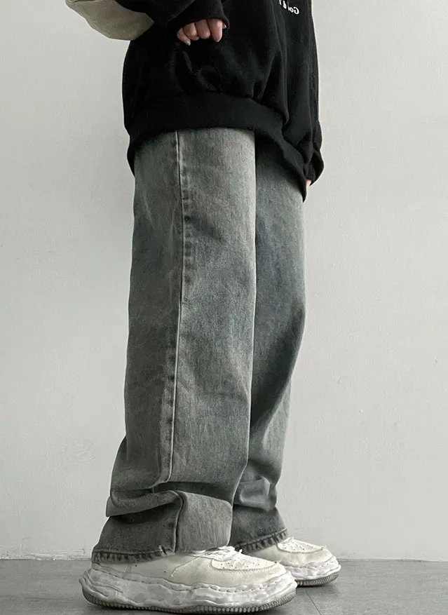 3TYPEビンテージウォッシュセミワイドデニムパンツ | hijjoo | 詳細画像1