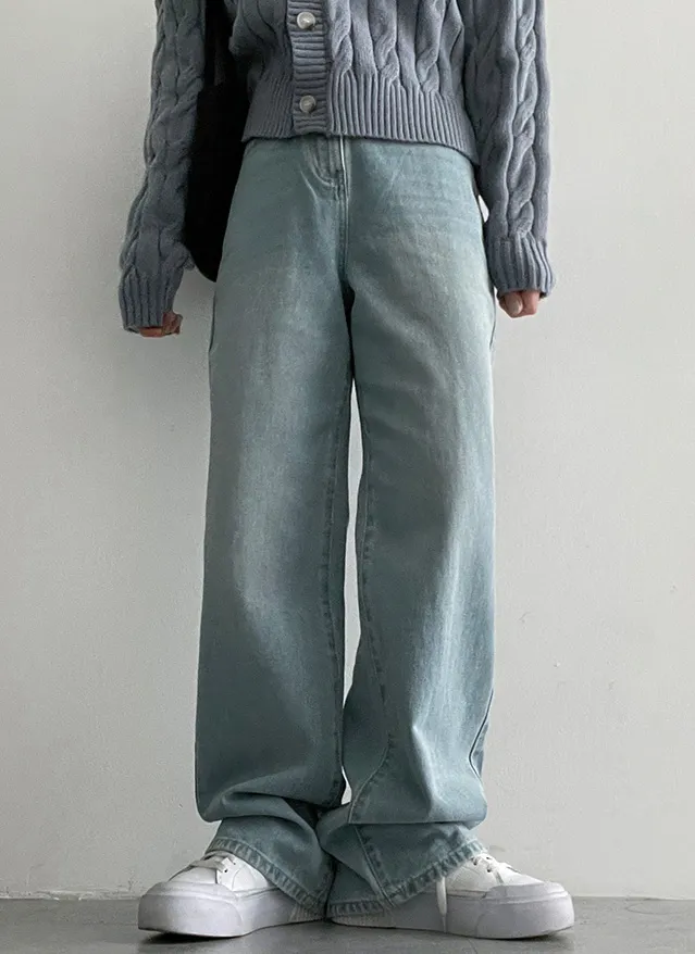 3TYPEビンテージウォッシュセミワイドデニムパンツ | hijjoo | 詳細画像3