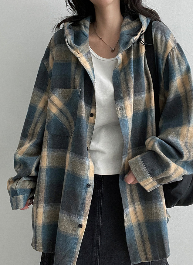 コードフードワンポケットオーバーチェックシャツ | レディース