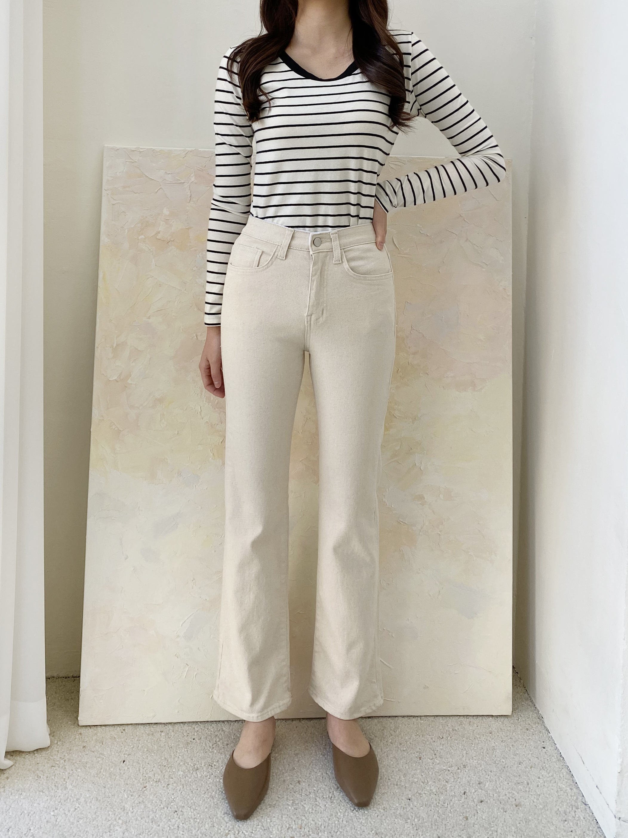 シークレットゴムスリムフレアパンツ | 詳細画像2