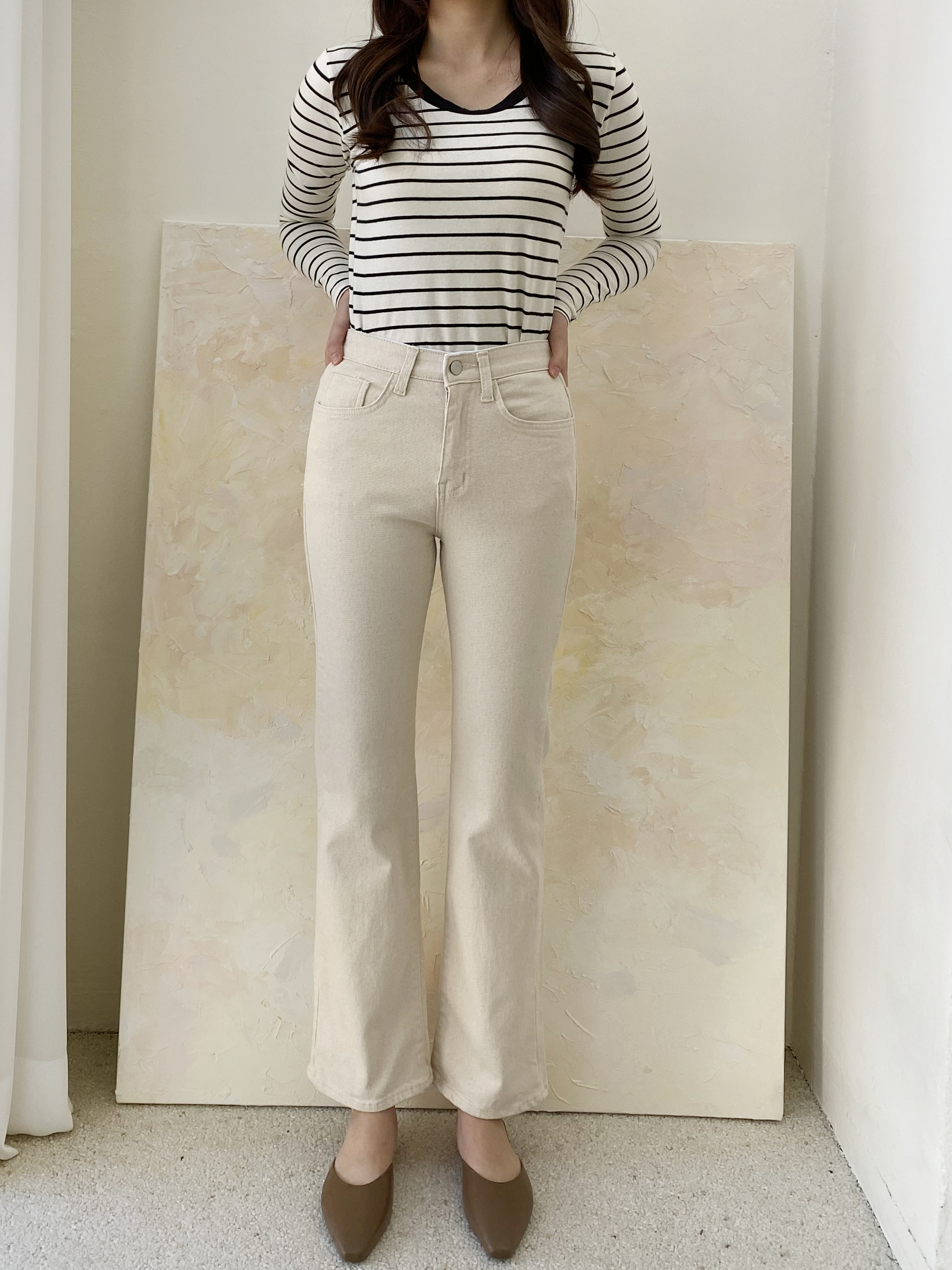 シークレットゴムスリムフレアパンツ | 詳細画像3