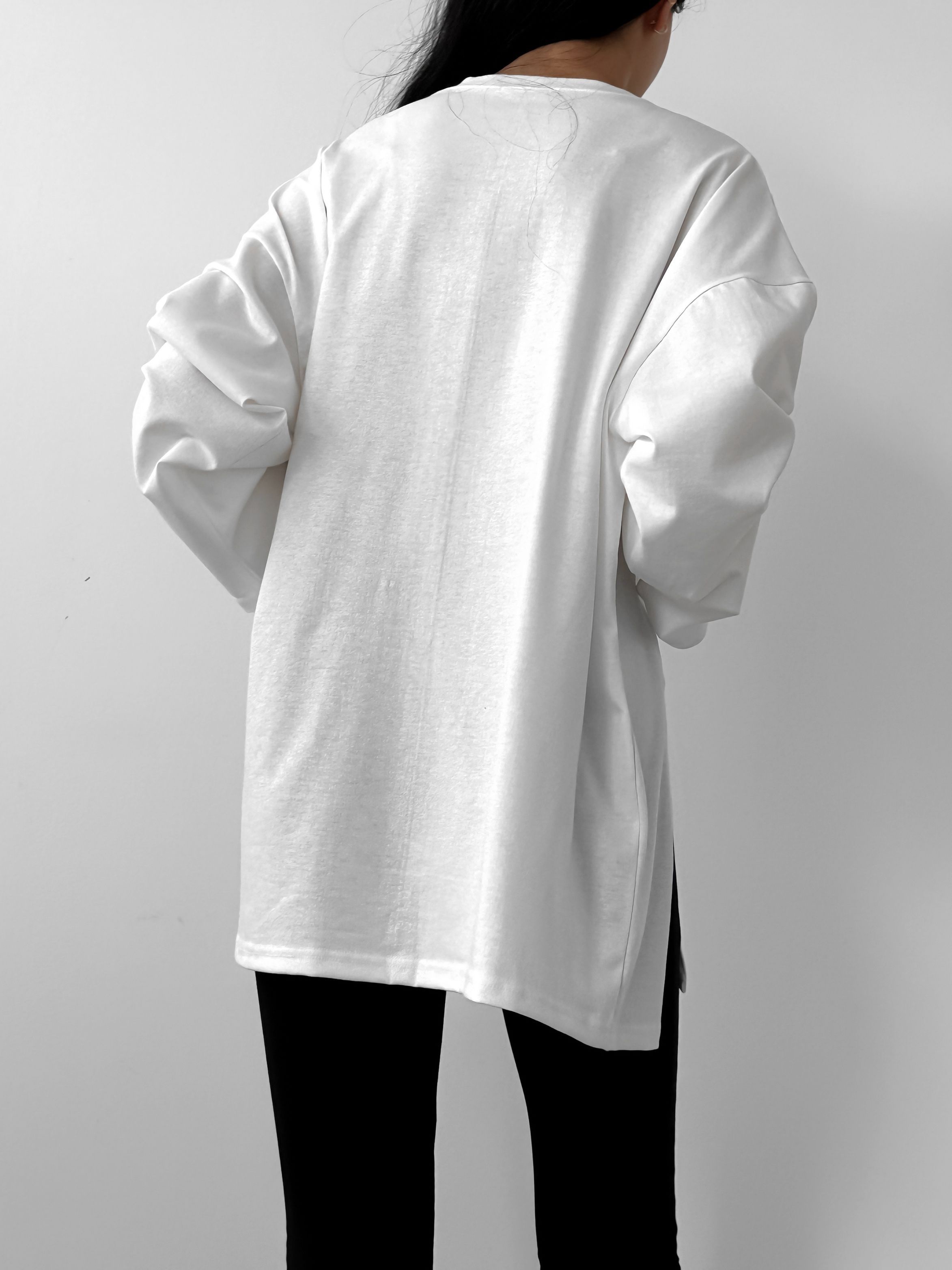 サイドスリットラウンドネックボクシーTシャツ | 詳細画像18