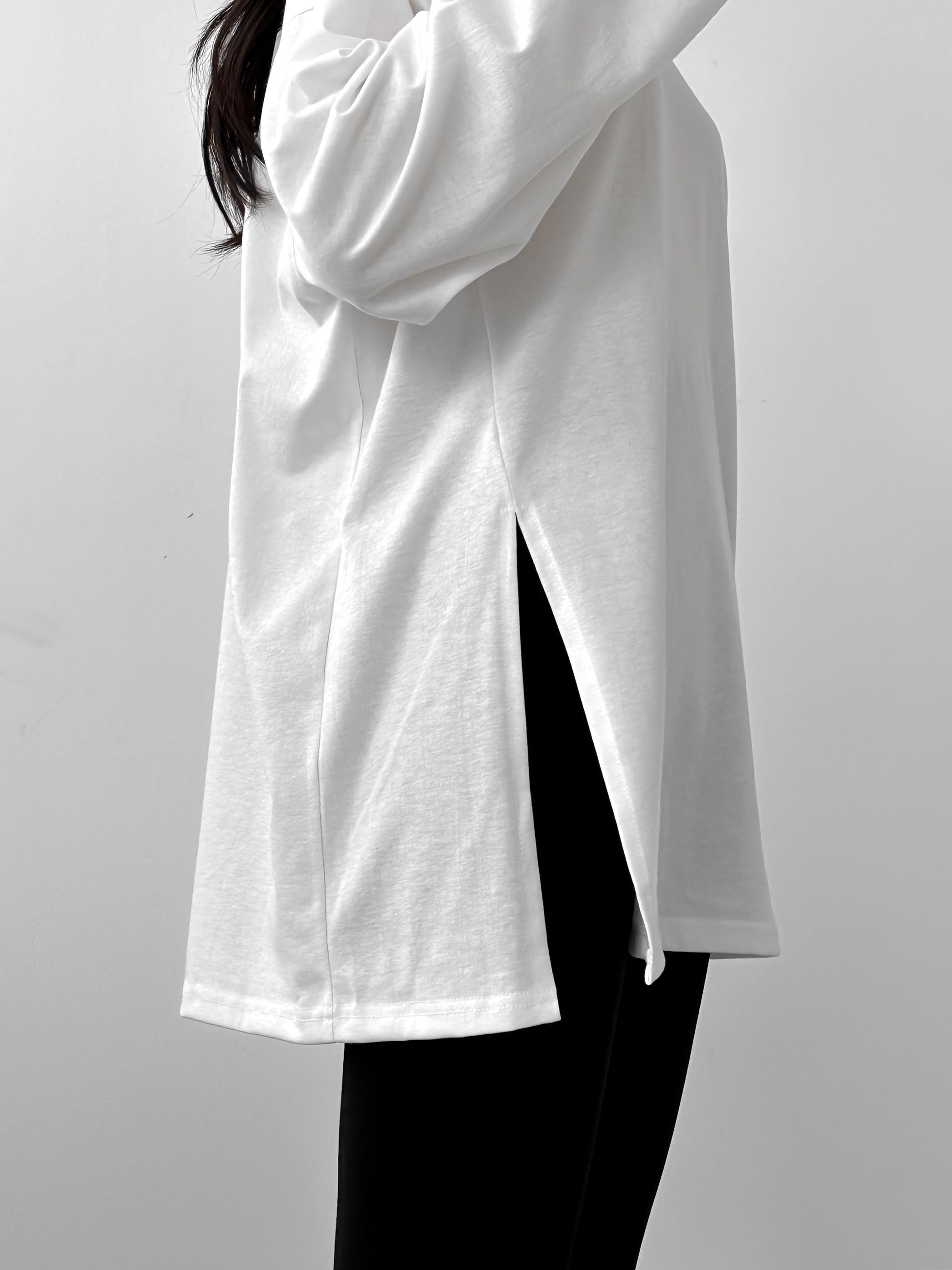 サイドスリットラウンドネックボクシーTシャツ | 詳細画像20