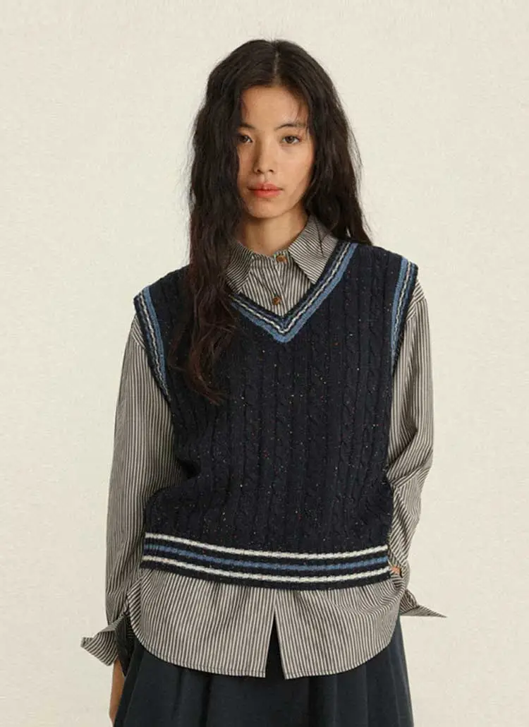 ミックスチルデンニットベスト | レディースファッション通販 - DHOLIC