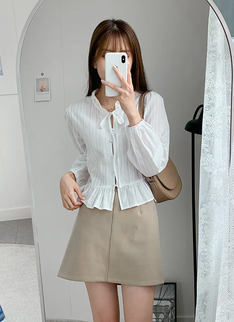 フリルリボンブラウス | VINT THE VIN | 詳細画像1