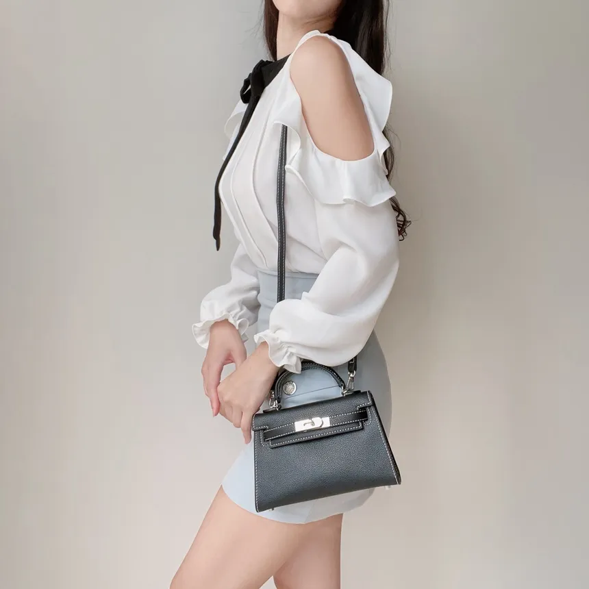 配色スカーフラッフルスリットショルダーブラウス | mirangmirang | 詳細画像9