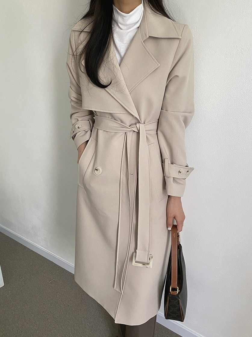 ma deshabille ヘンプ トレンチコート ベルト付き トレンチ