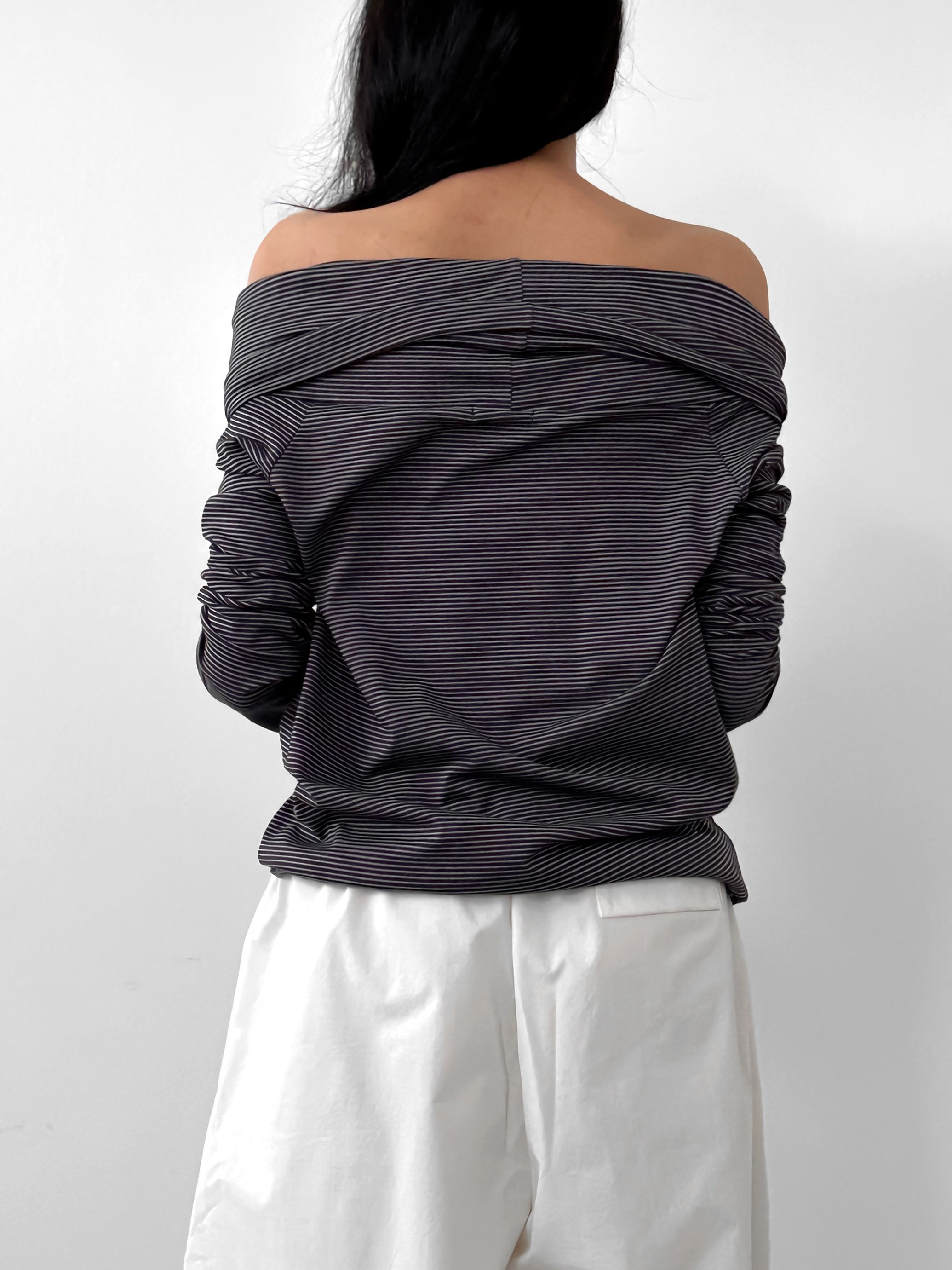 ボーダーオフショルダーラップTシャツ | 詳細画像18