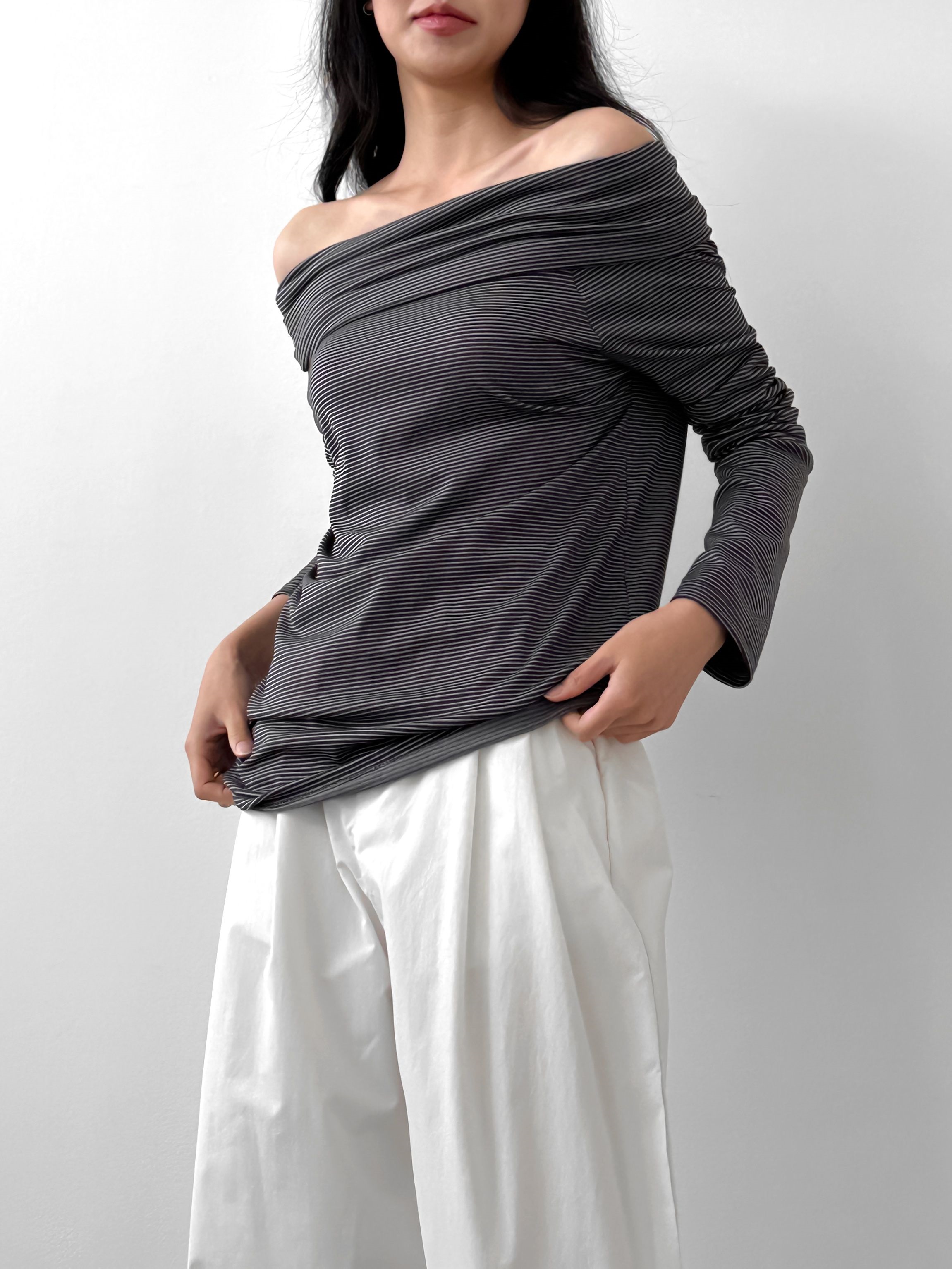 ボーダーオフショルダーラップTシャツ | 詳細画像20