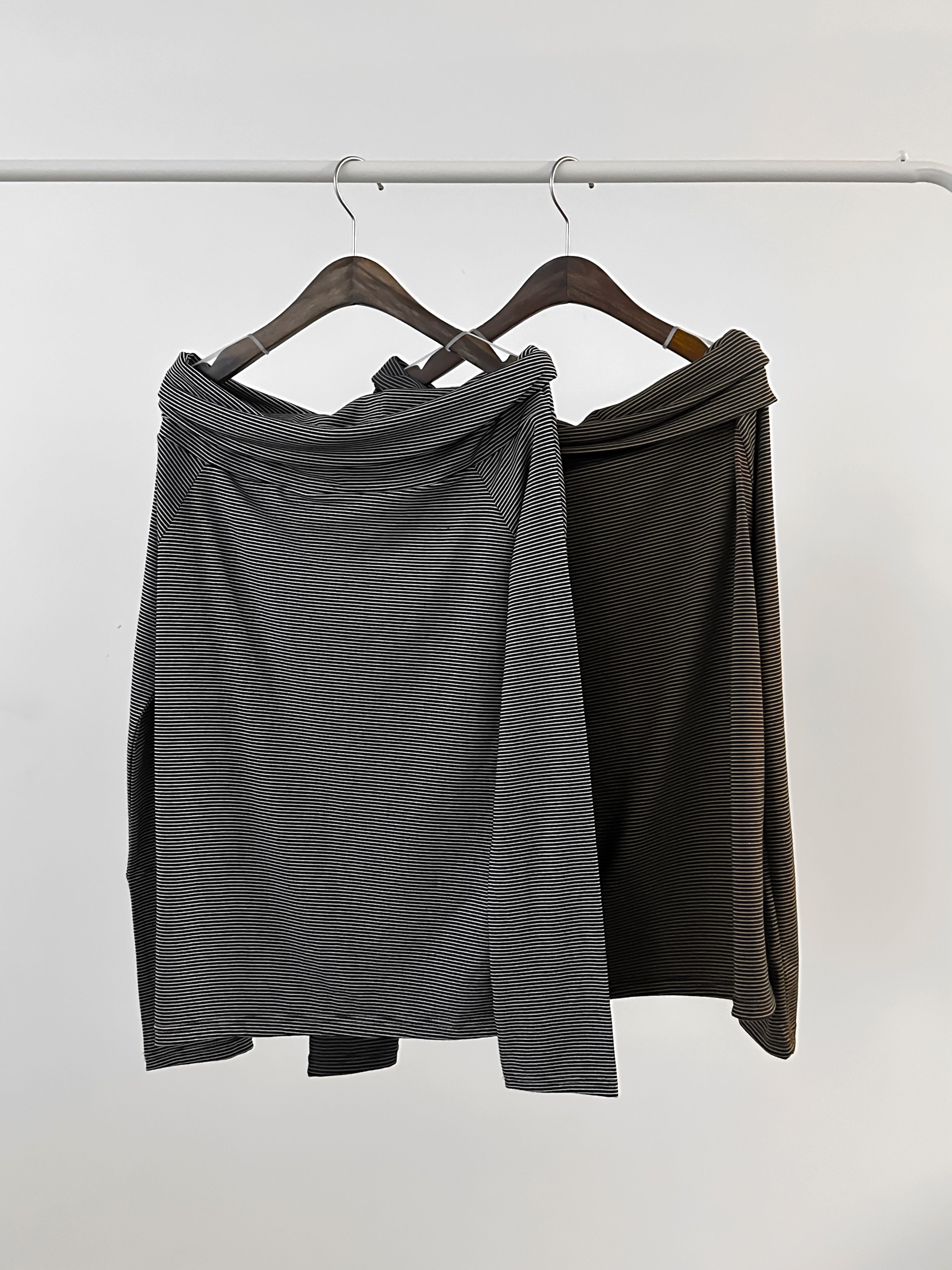 ボーダーオフショルダーラップTシャツ | 詳細画像2