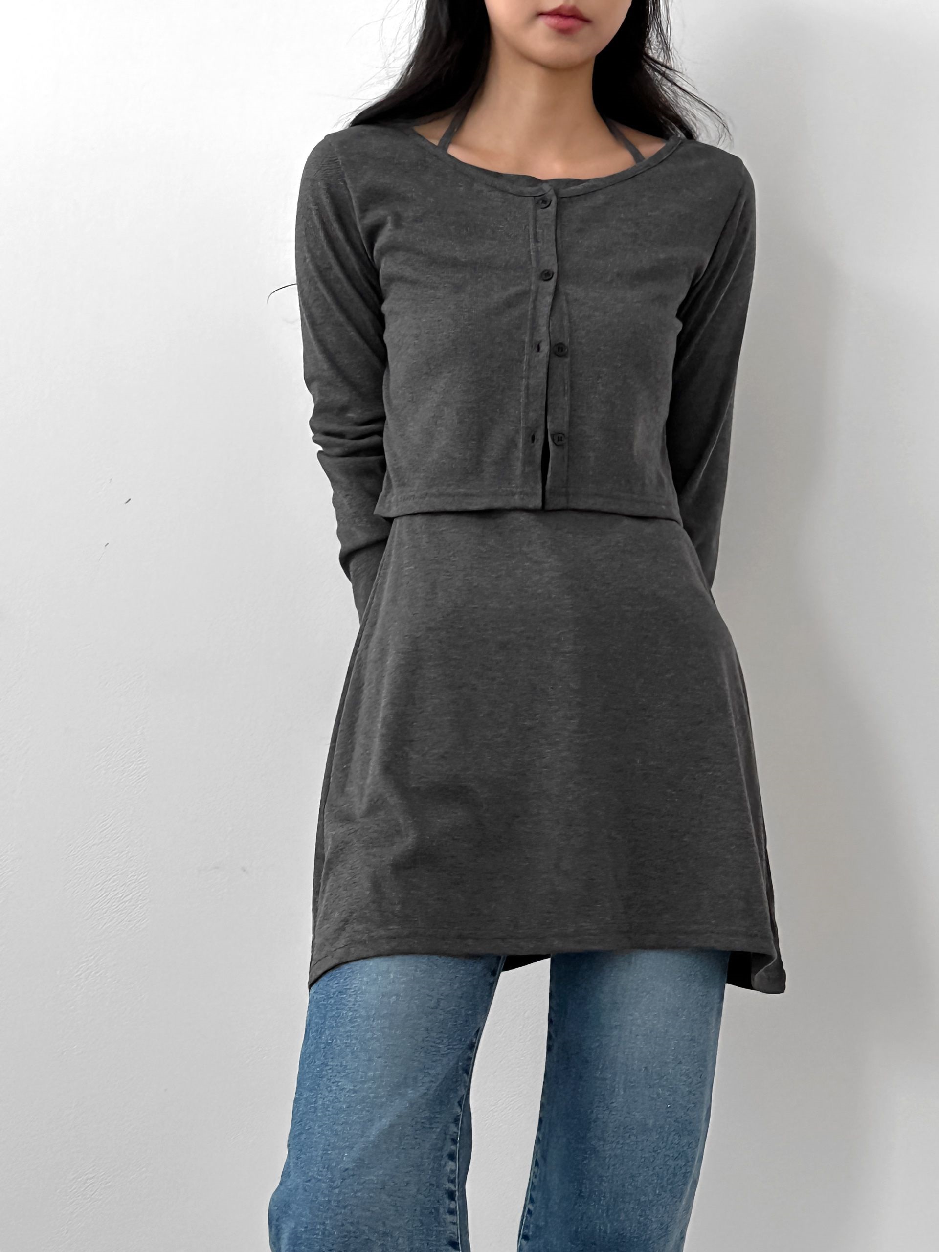 クロップドカーディガン&ホルターキャミワンピースSET | 詳細画像5