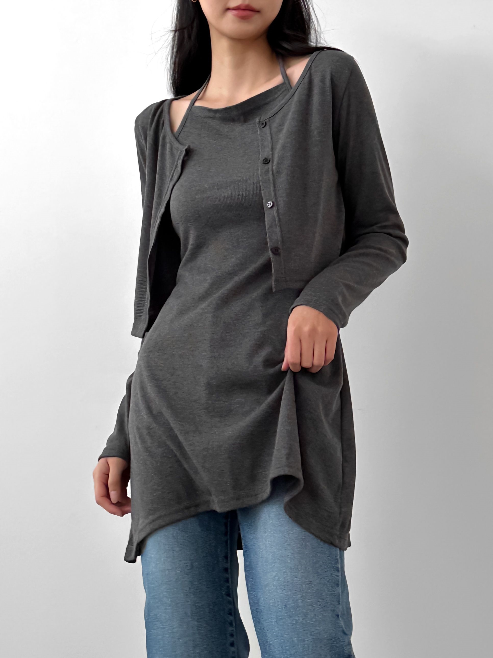 クロップドカーディガン&ホルターキャミワンピースSET | 詳細画像6