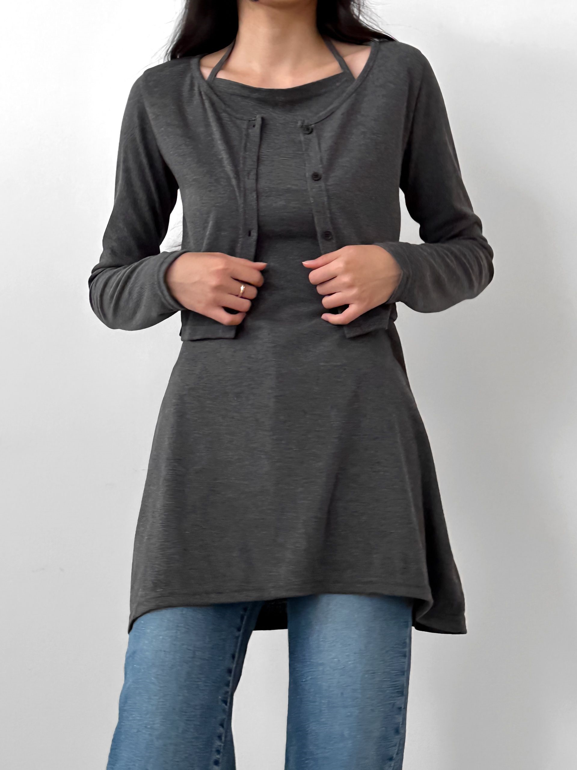 クロップドカーディガン&ホルターキャミワンピースSET | 詳細画像7