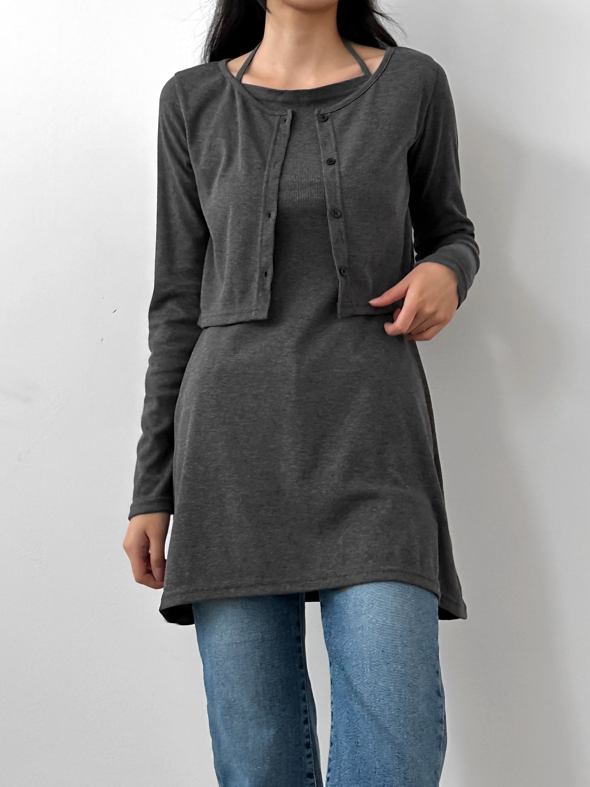 クロップドカーディガン&ホルターキャミワンピースSET | 詳細画像12