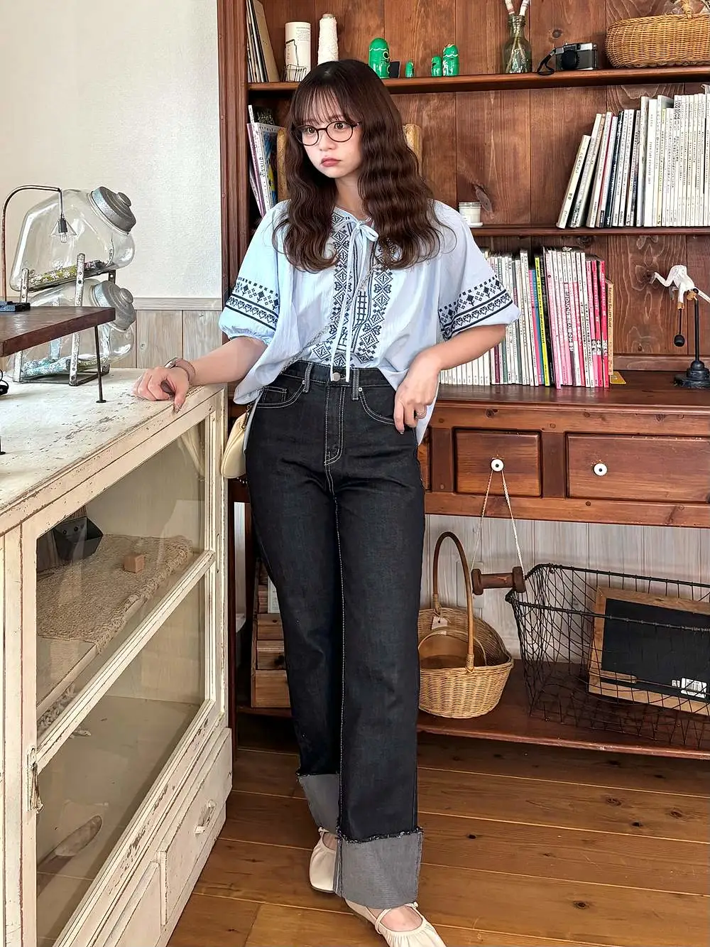 ロールアップデニムパンツ・p291610