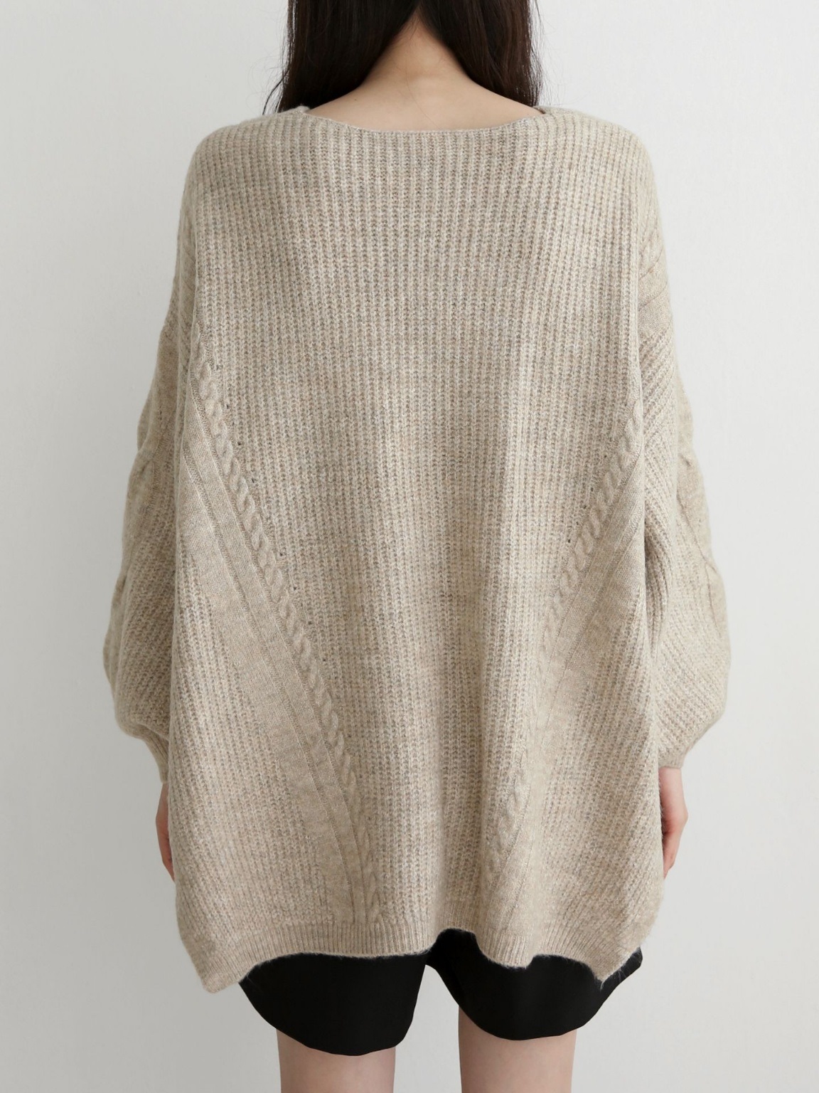 ウール混Uネックスリットケーブルルーズニット | 詳細画像14