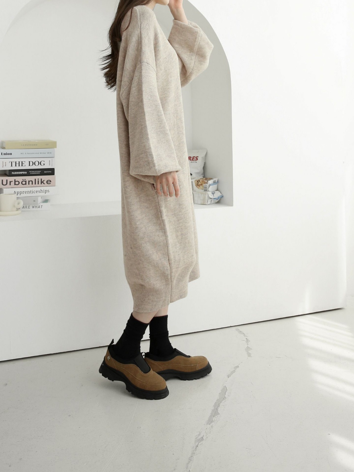 ウール混ラウンドルーズニットワンピース | 詳細画像7