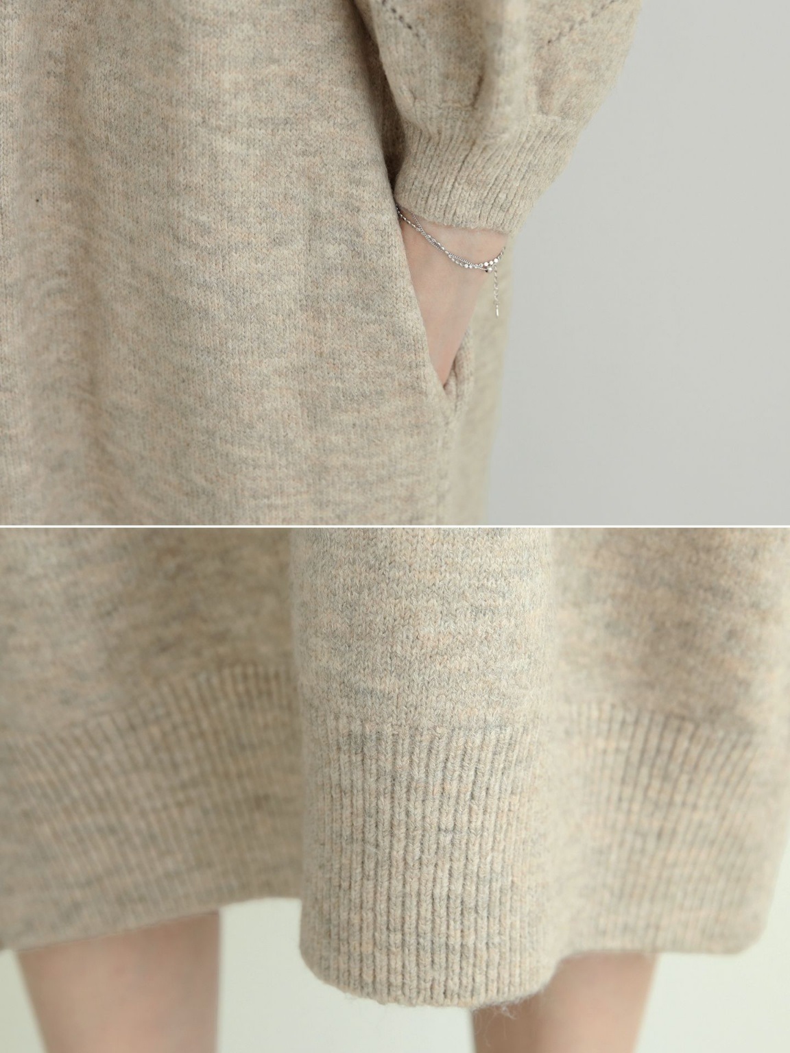 ウール混ラウンドルーズニットワンピース | 詳細画像11