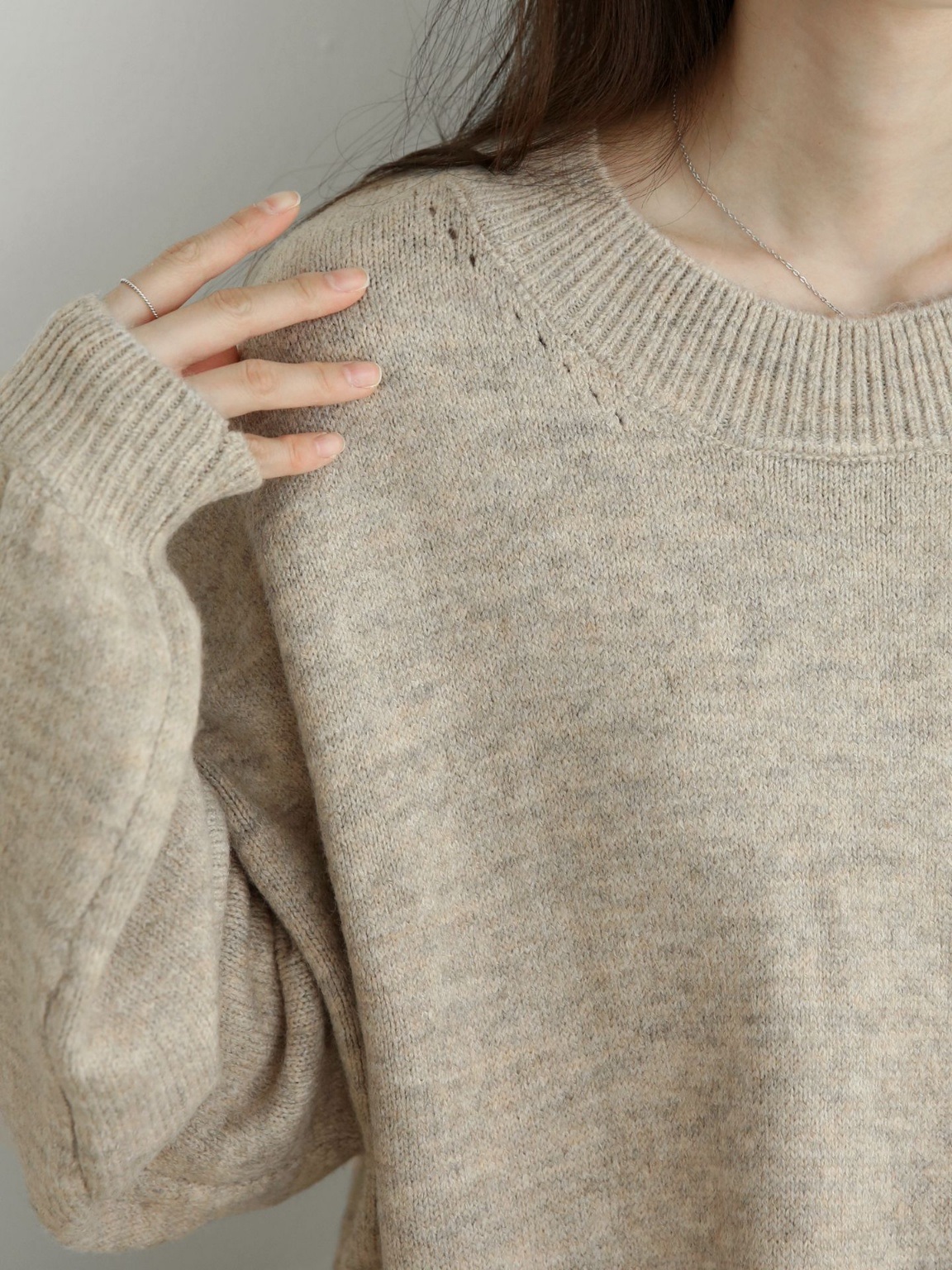 ウール混ラウンドルーズニットワンピース | 詳細画像18