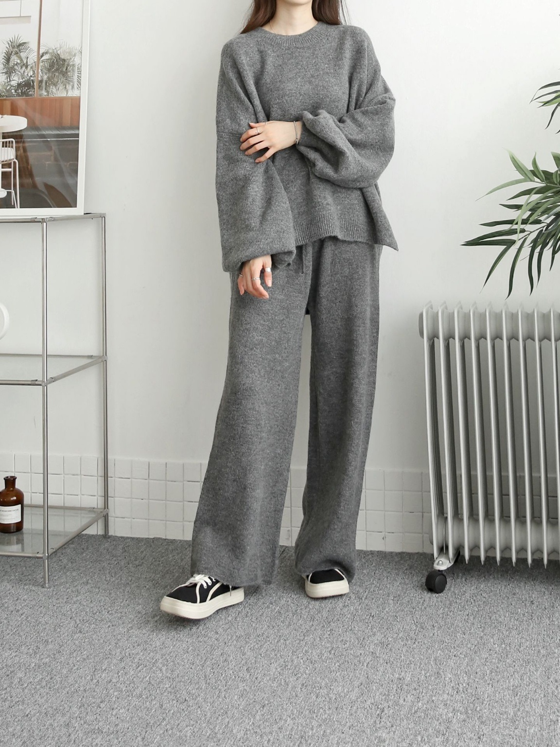 ウール混ルーズニット&ドロストパンツSET | 詳細画像10