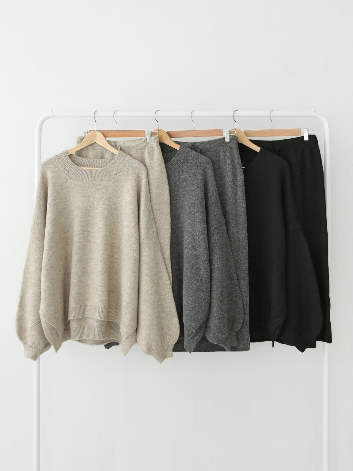 ウール混ルーズニット&ドロストスカートSET | 詳細画像2