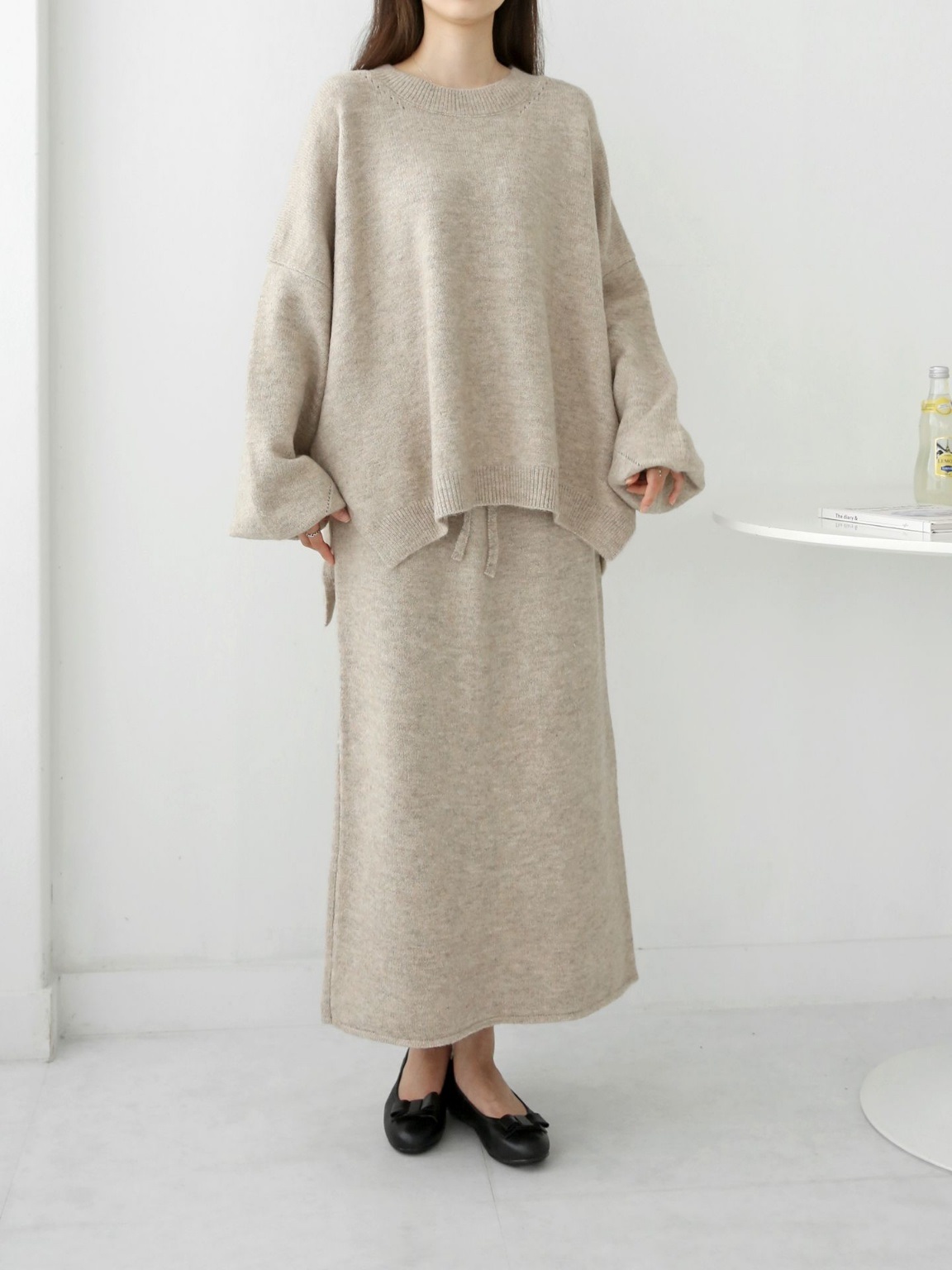 ウール混ルーズニット&ドロストスカートSET | 詳細画像8