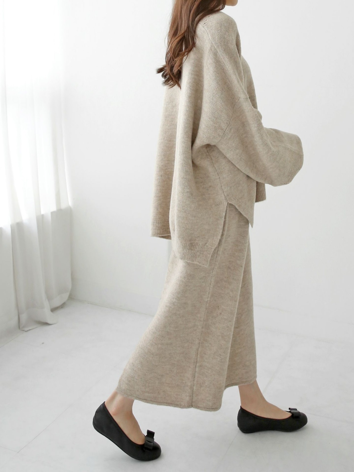ウール混ルーズニット&ドロストスカートSET | 詳細画像12
