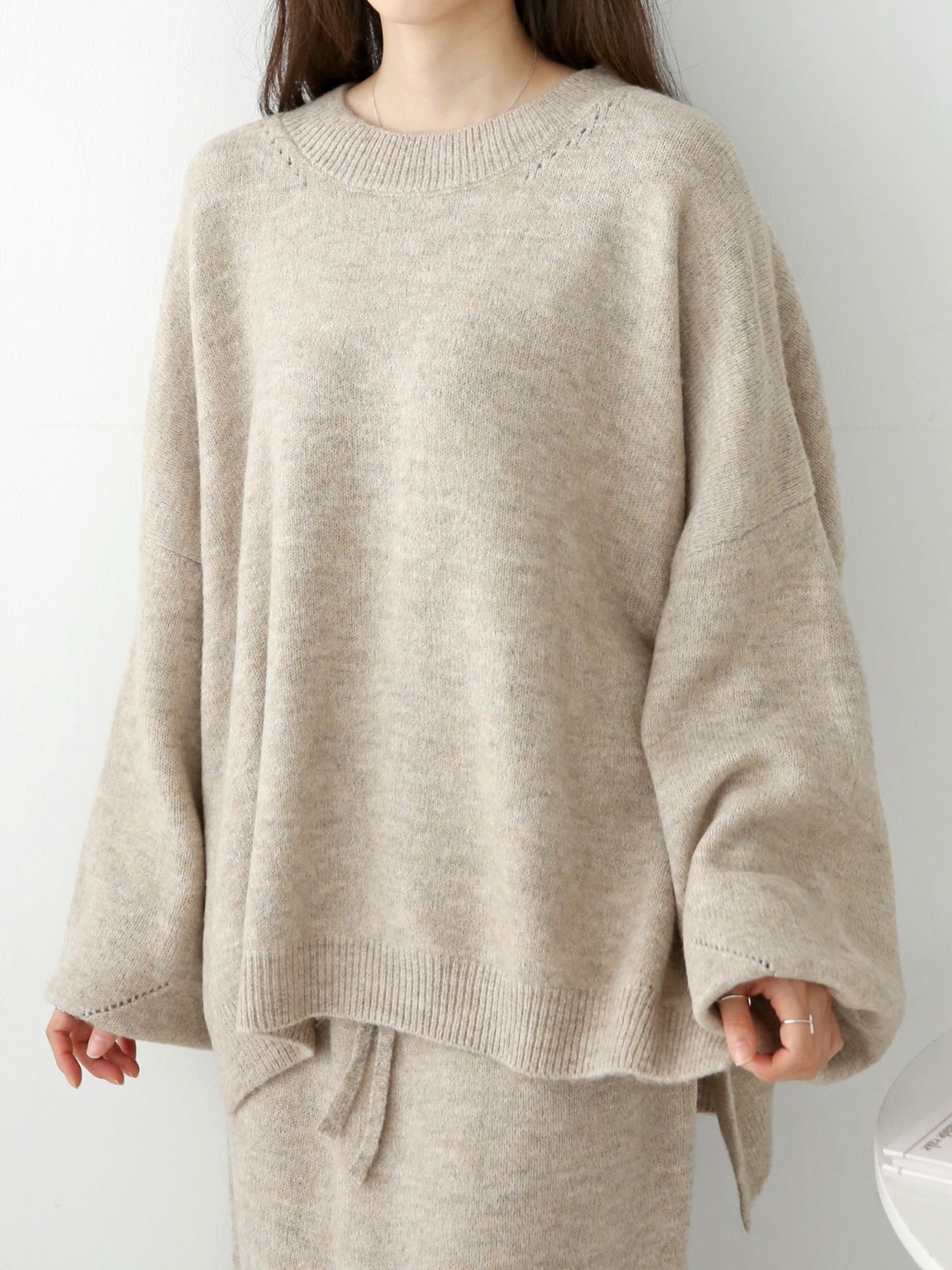 ウール混ルーズニット&ドロストスカートSET | 詳細画像14