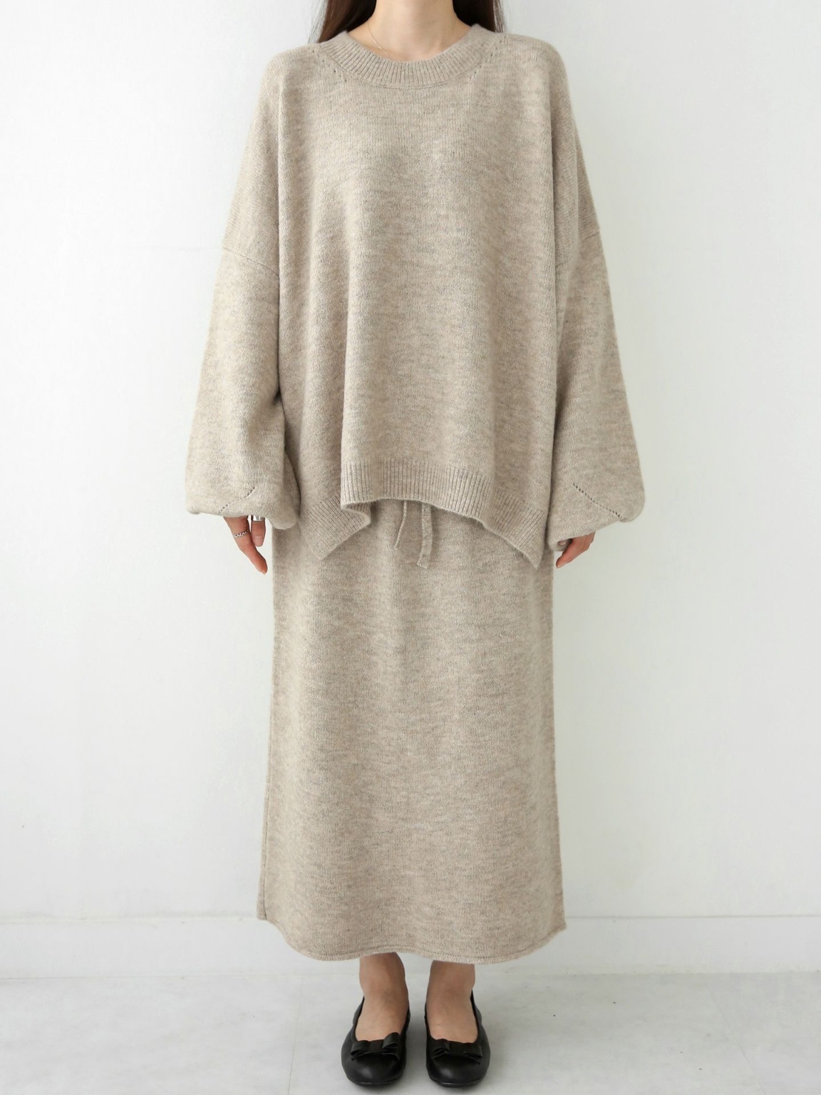 ウール混ルーズニット&ドロストスカートSET | 詳細画像18