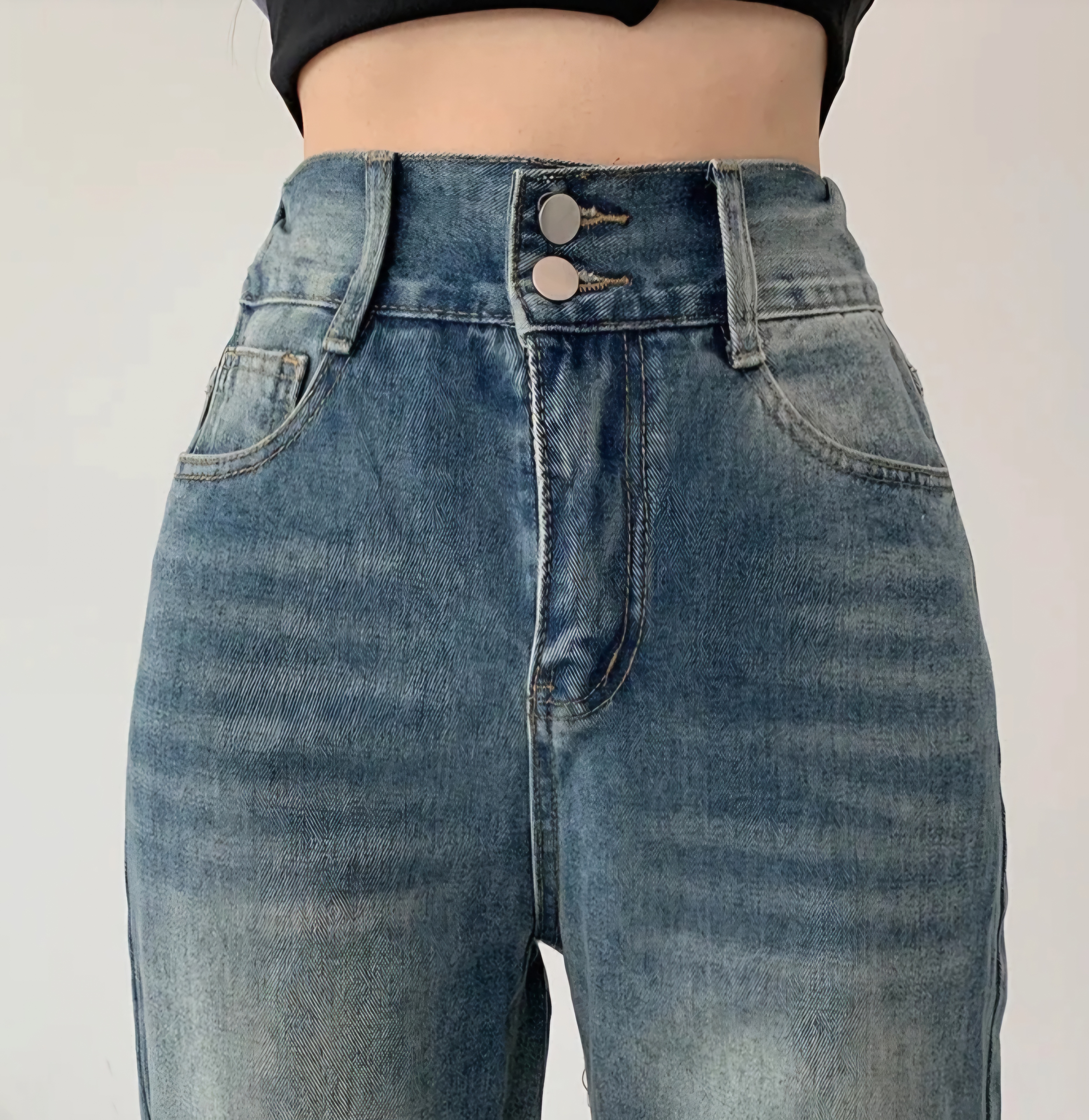 ツーボタンバックゴムデニムパンツ | 詳細画像7