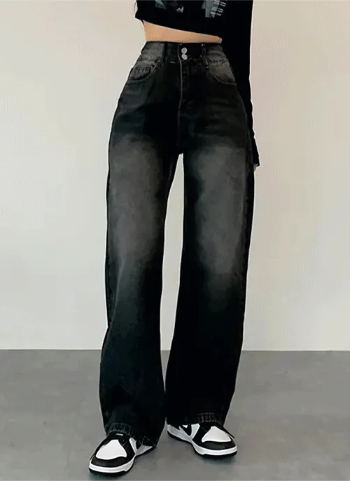 ツーボタンバックゴムデニムパンツ | 詳細画像1