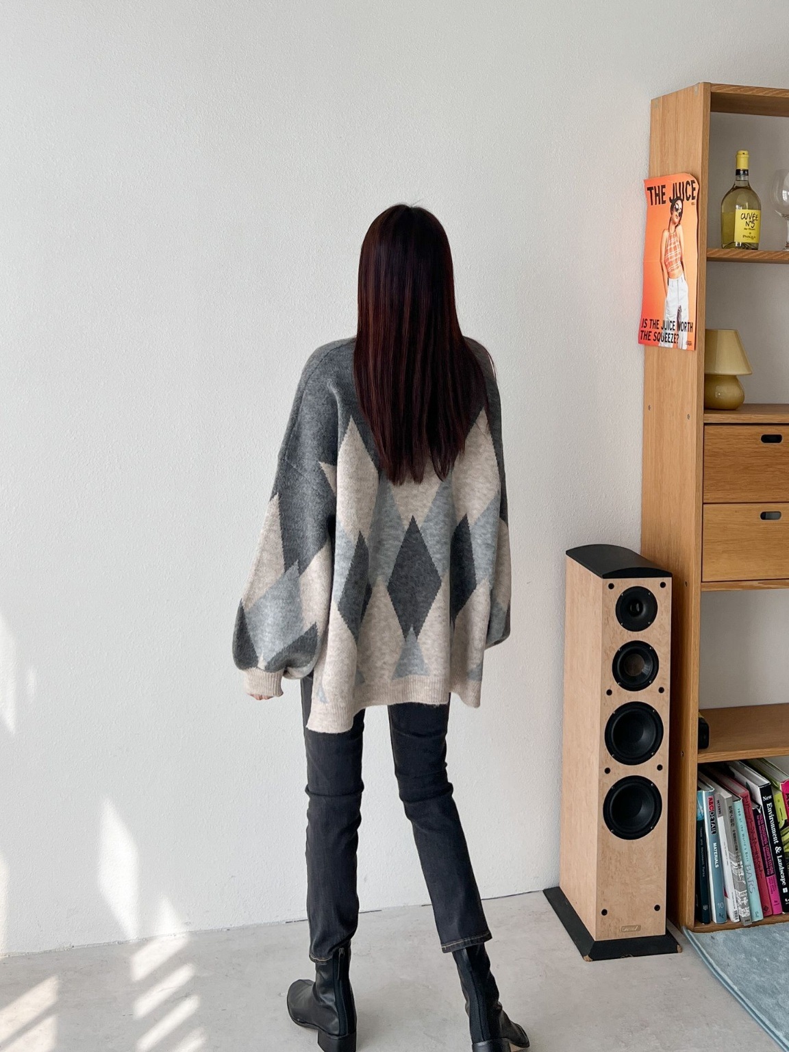 ウール混アーガイルアンバランスニット | 詳細画像9