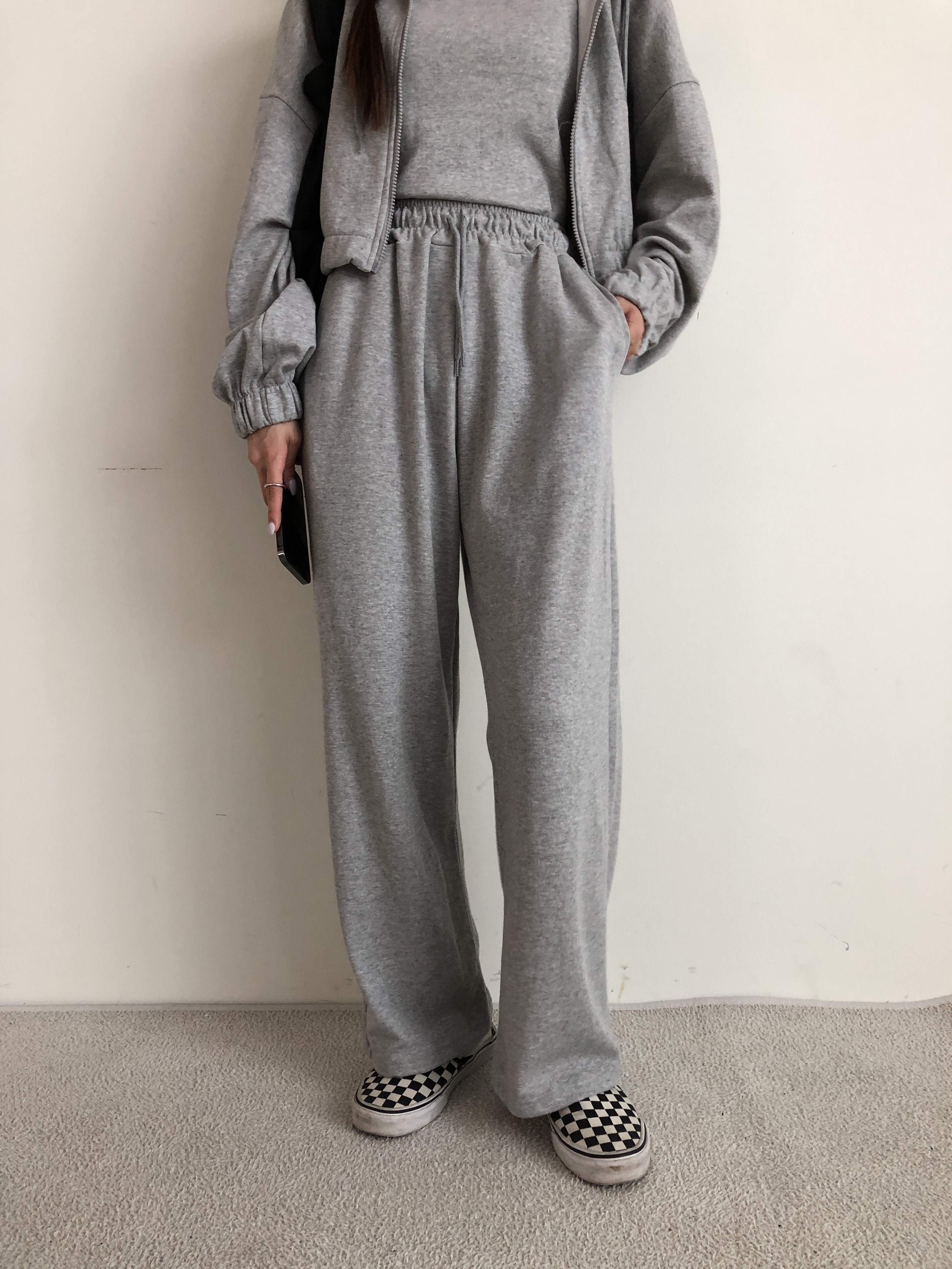 キャミソール&ドロストジップパーカー&スウェットパンツ3SET