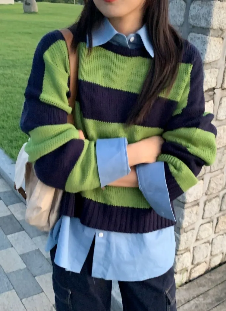 ボーダールーズニット | mandarinetree | 詳細画像1