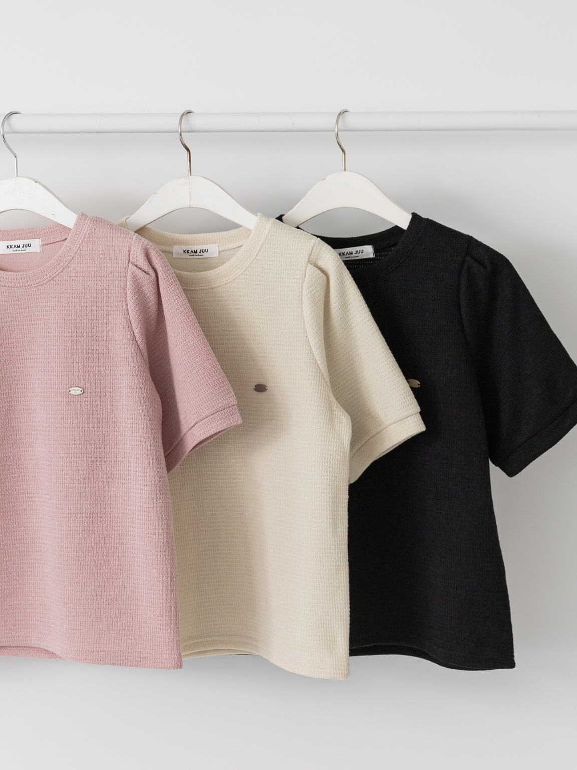 パフ半袖オーバルチャームワッフルTシャツ | 詳細画像20
