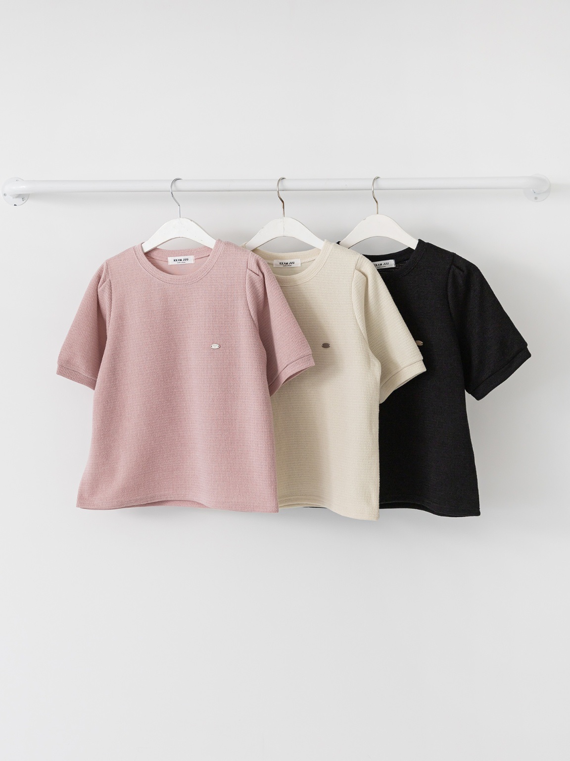 パフ半袖オーバルチャームワッフルTシャツ | 詳細画像21