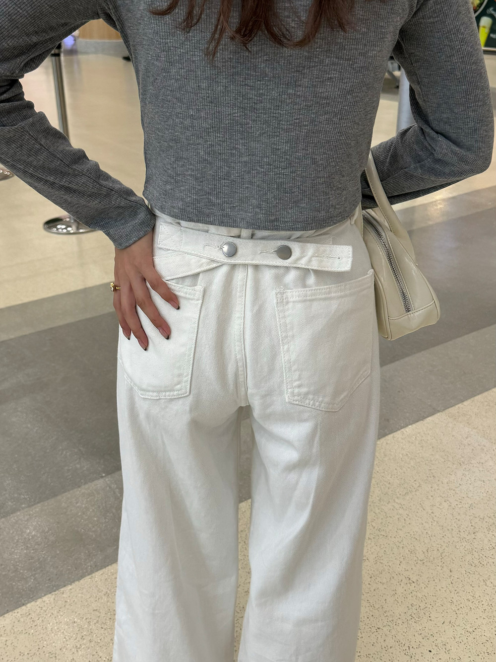 *再入荷*バックアジャストボタンワイドデニムパンツ | 詳細画像3