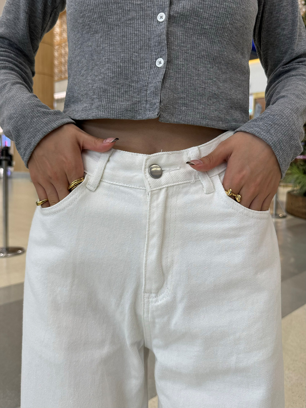*再入荷*バックアジャストボタンワイドデニムパンツ | 詳細画像8