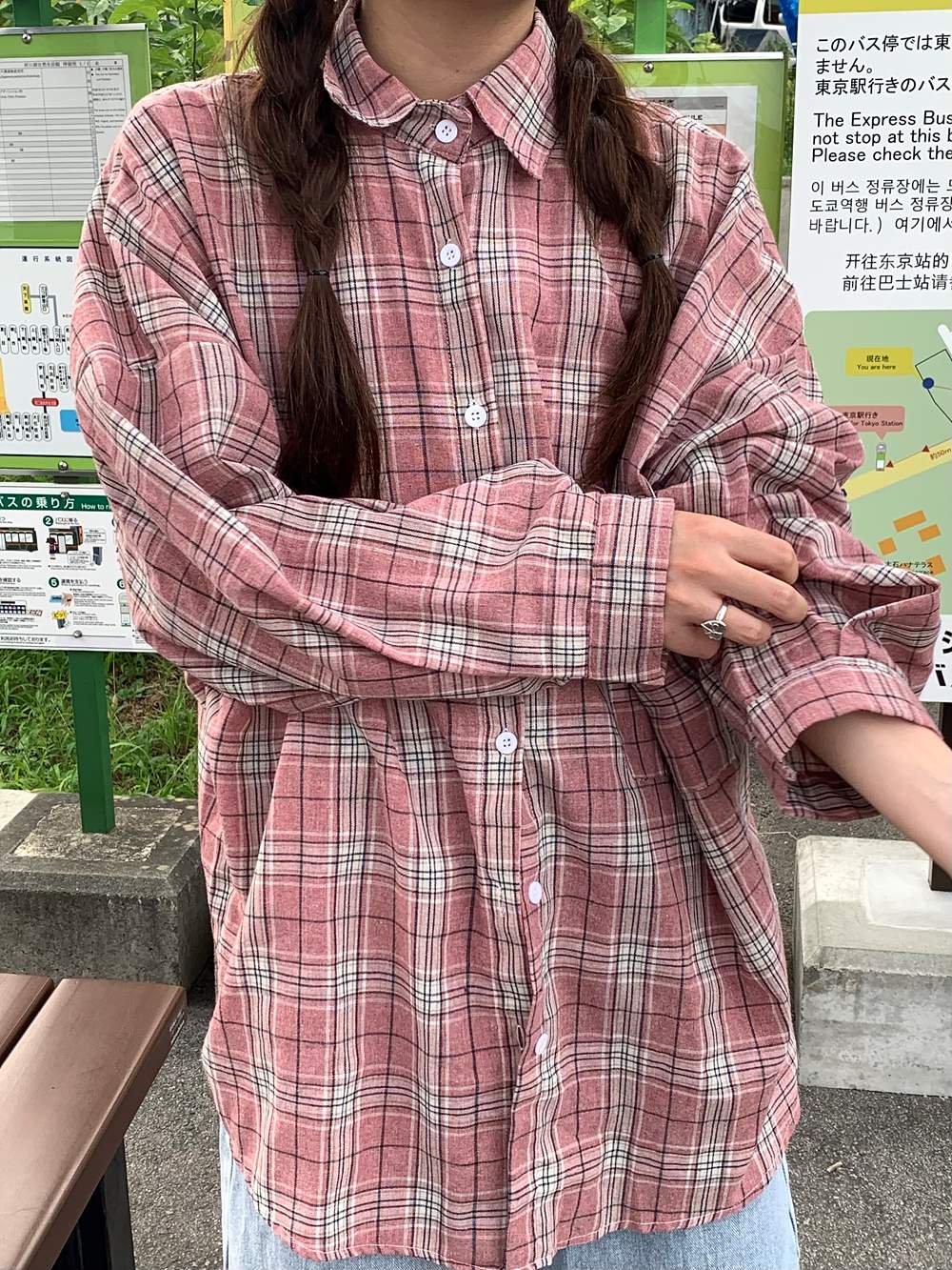 オーバーチェック柄シャツ | レディースファッション通販 - DHOLIC