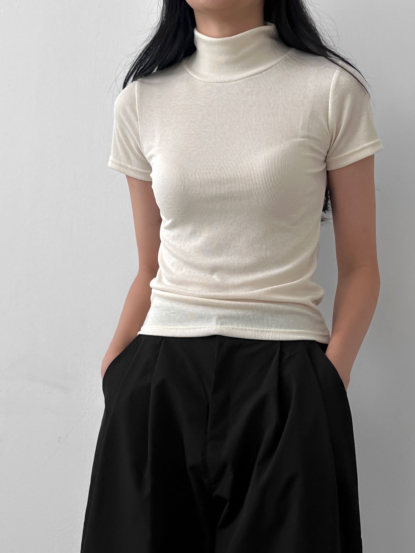 ハイネックスリムリブ半袖Tシャツ | 詳細画像14