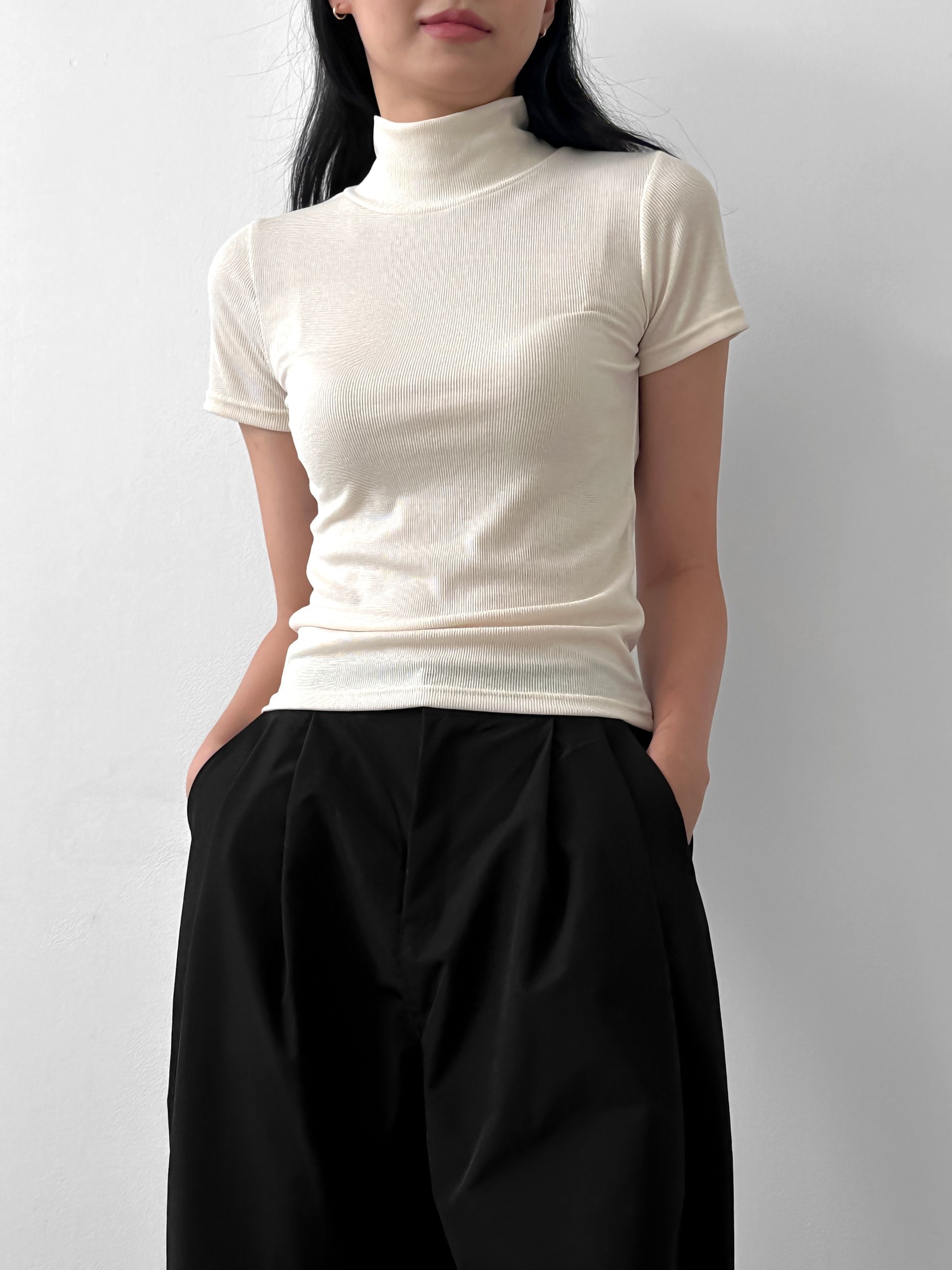 ハイネックスリムリブ半袖Tシャツ | 詳細画像15