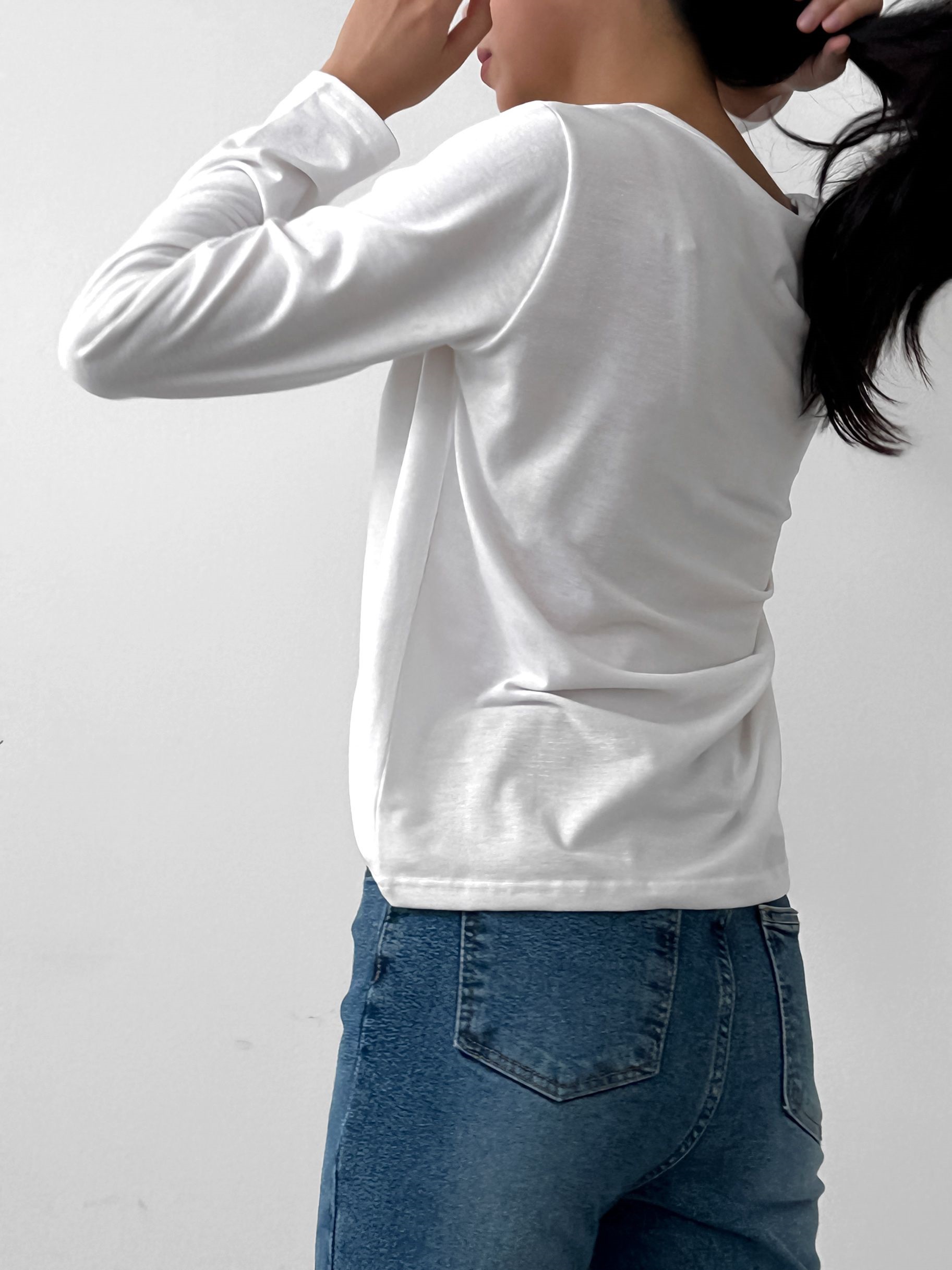 カーブVネック長袖Tシャツ | 詳細画像20