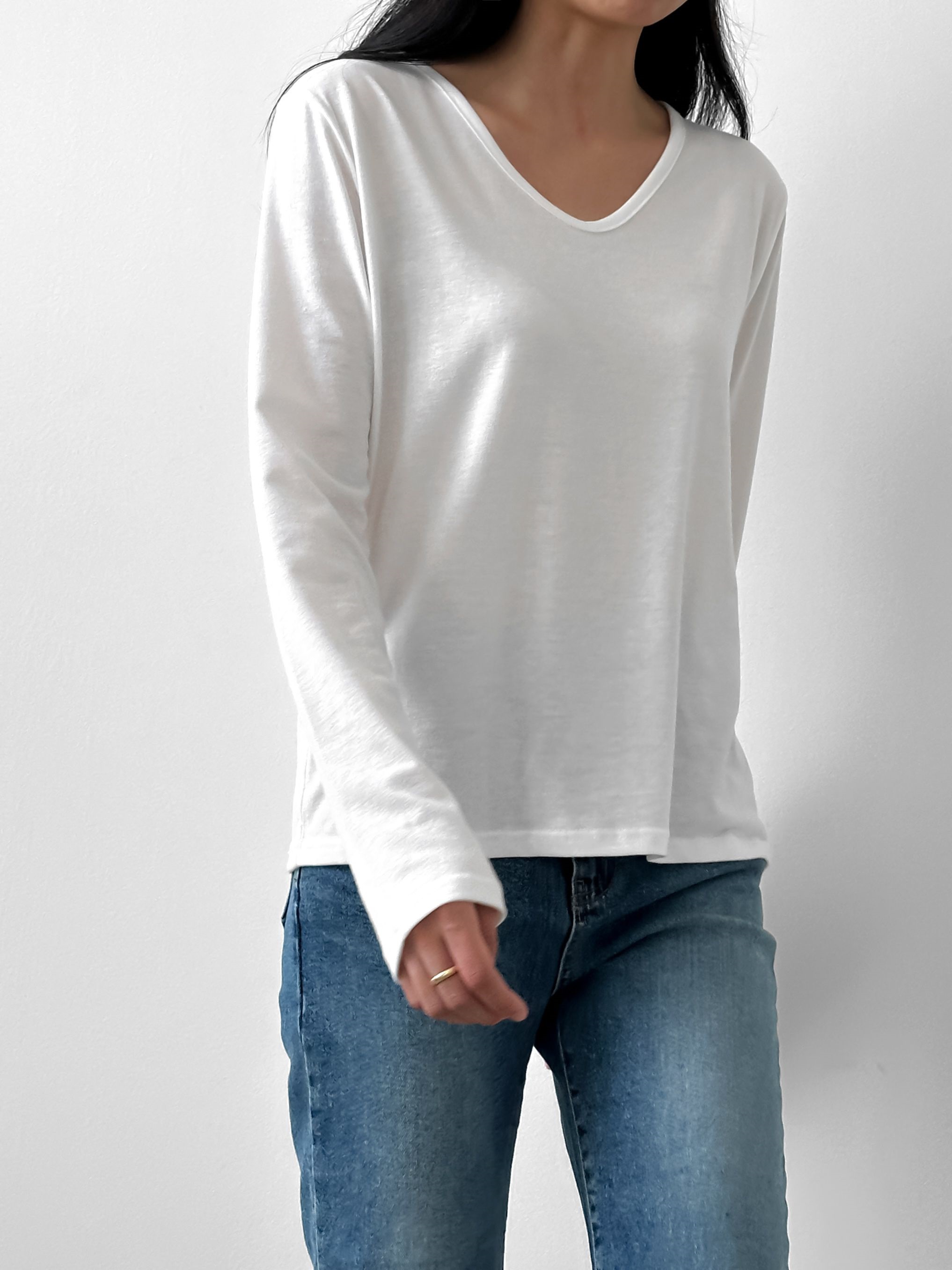 カーブVネック長袖Tシャツ | 詳細画像14