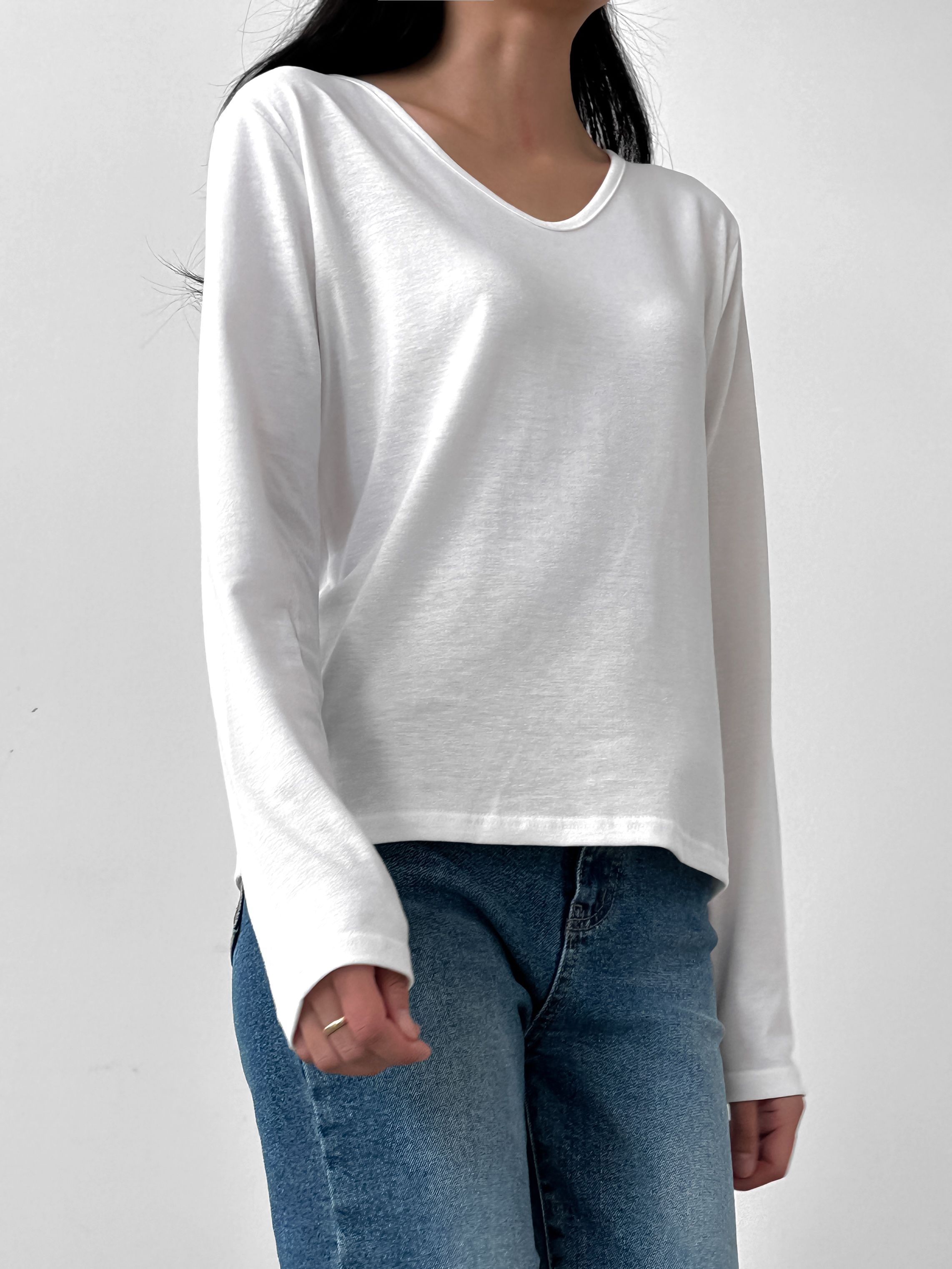 カーブVネック長袖Tシャツ | 詳細画像21